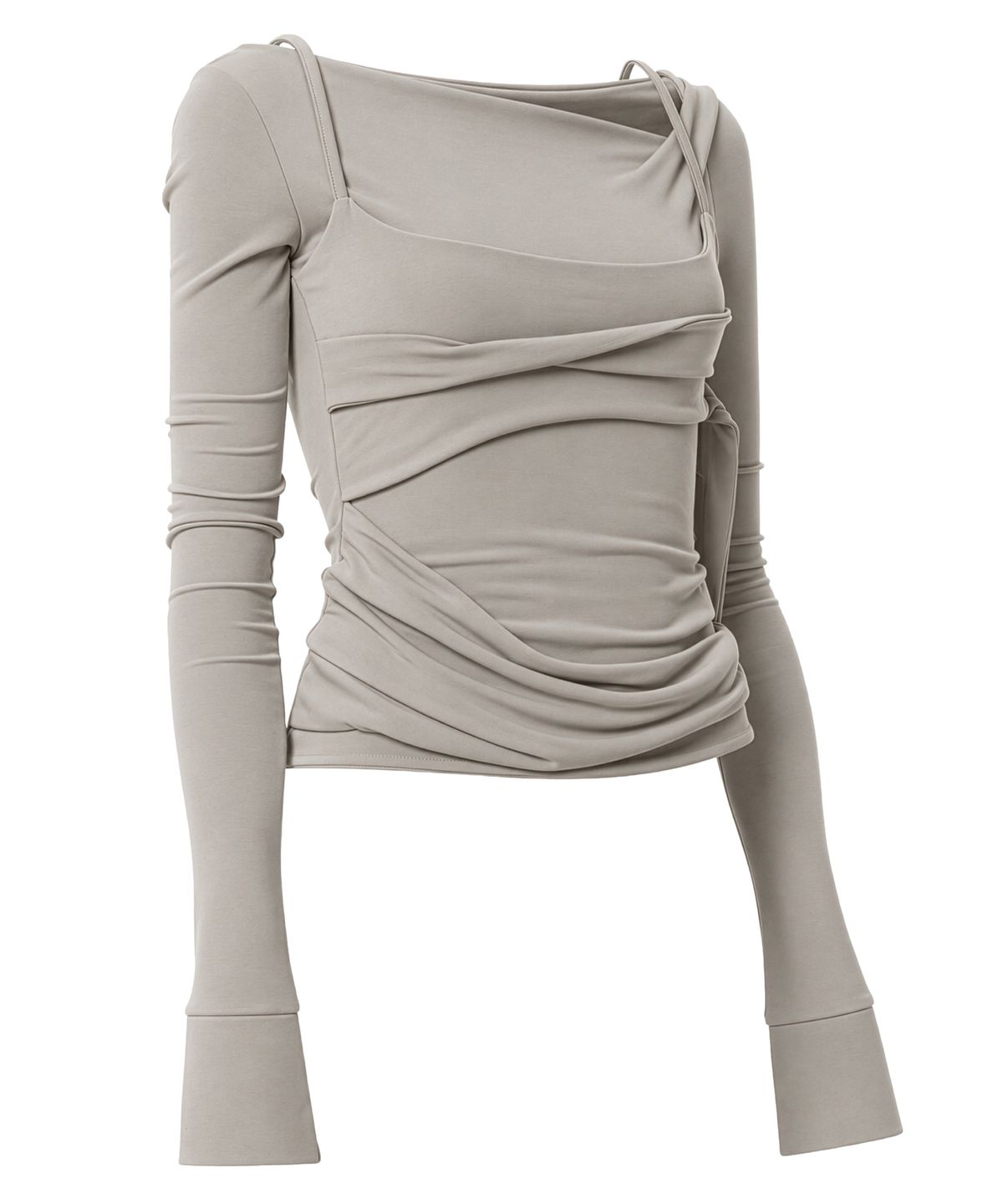 플레어업(FLAREUP) Layered Bustier Long Sleeve (FL-105_Ash Beige)