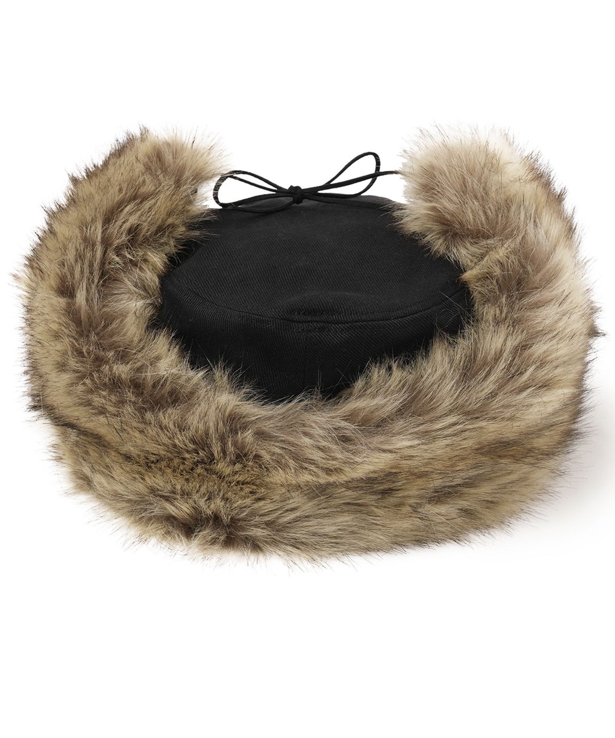 오픈야드(오와이)(OPENYARD(OY)) EMBLEM EAR FLAP PILLBOX CAP - BLACK