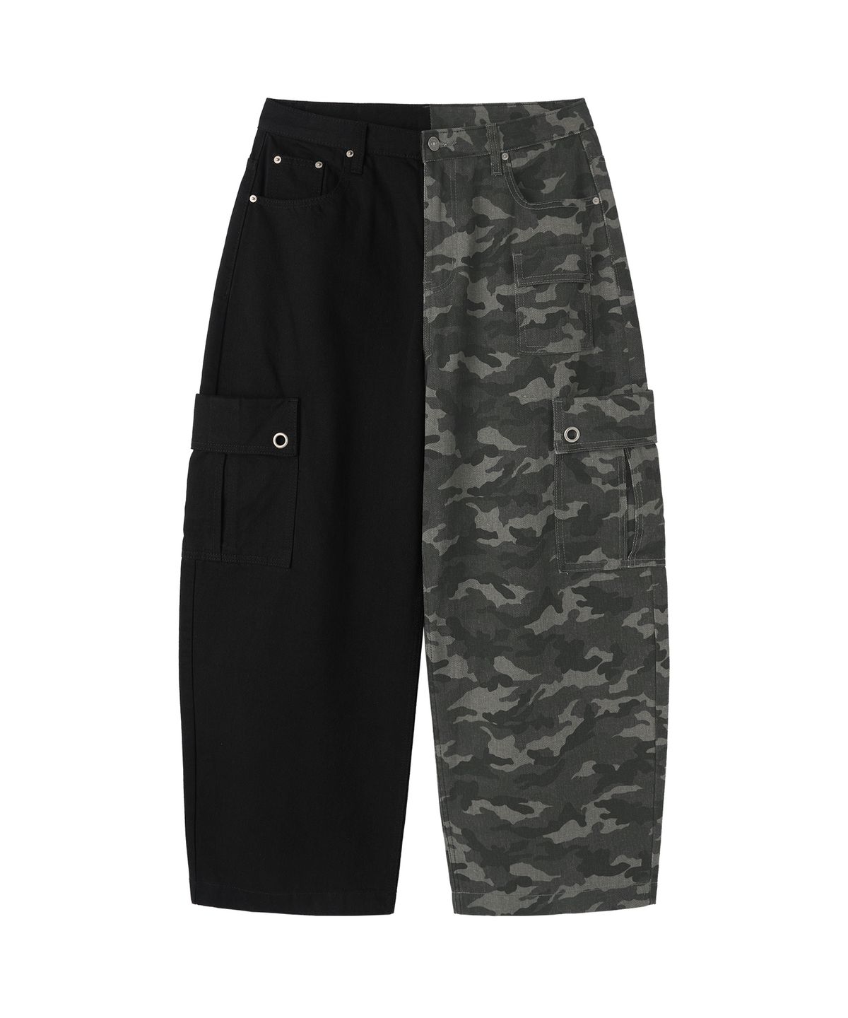 오픈야드(오와이)(OPENYARD(OY)) HYBRID CARGO WIDE VOLUME PANTS - BLACK