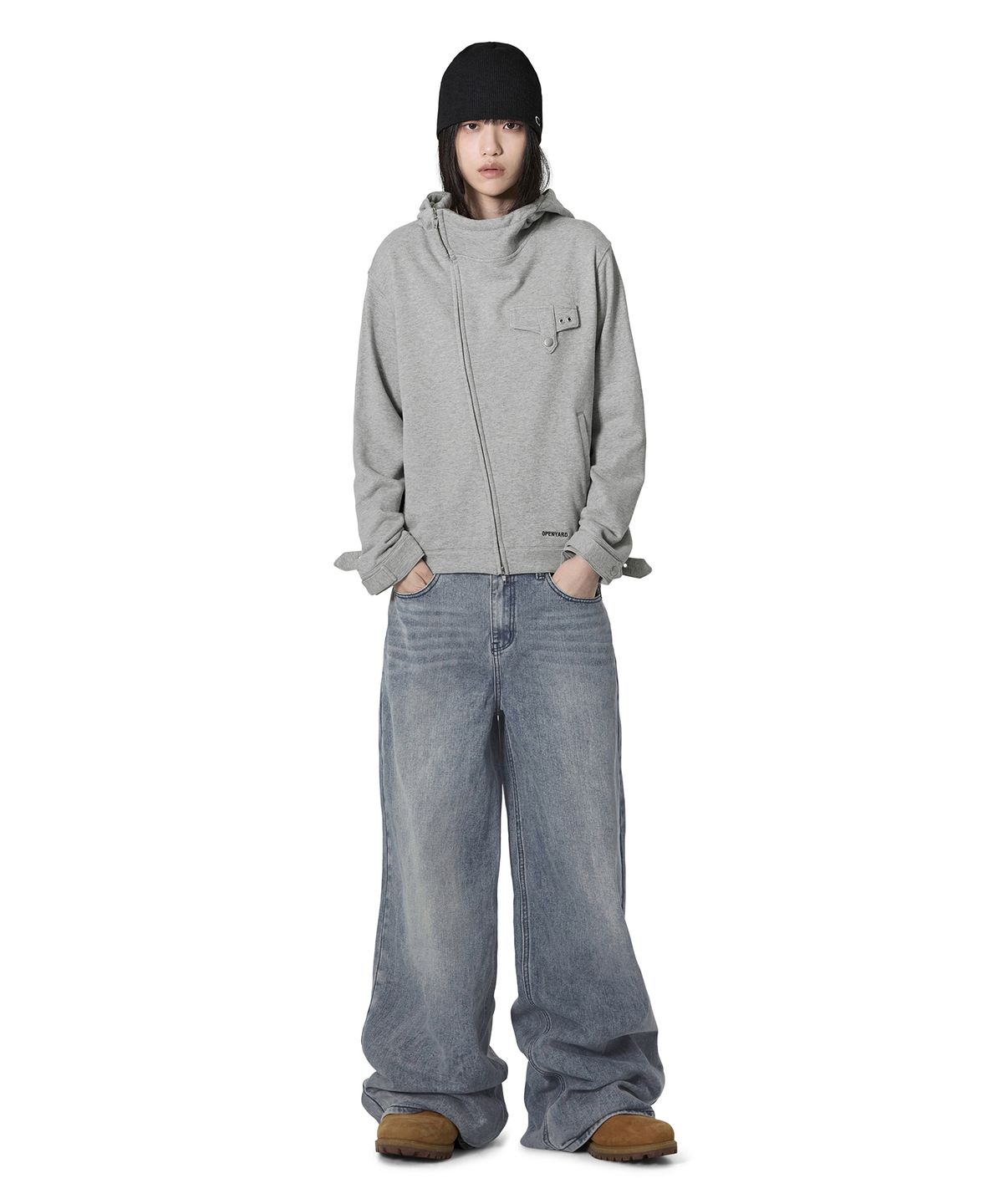 오픈야드(오와이)(OPENYARD(OY)) STRUCTURE HOODIE ZIP UP - MELANGE