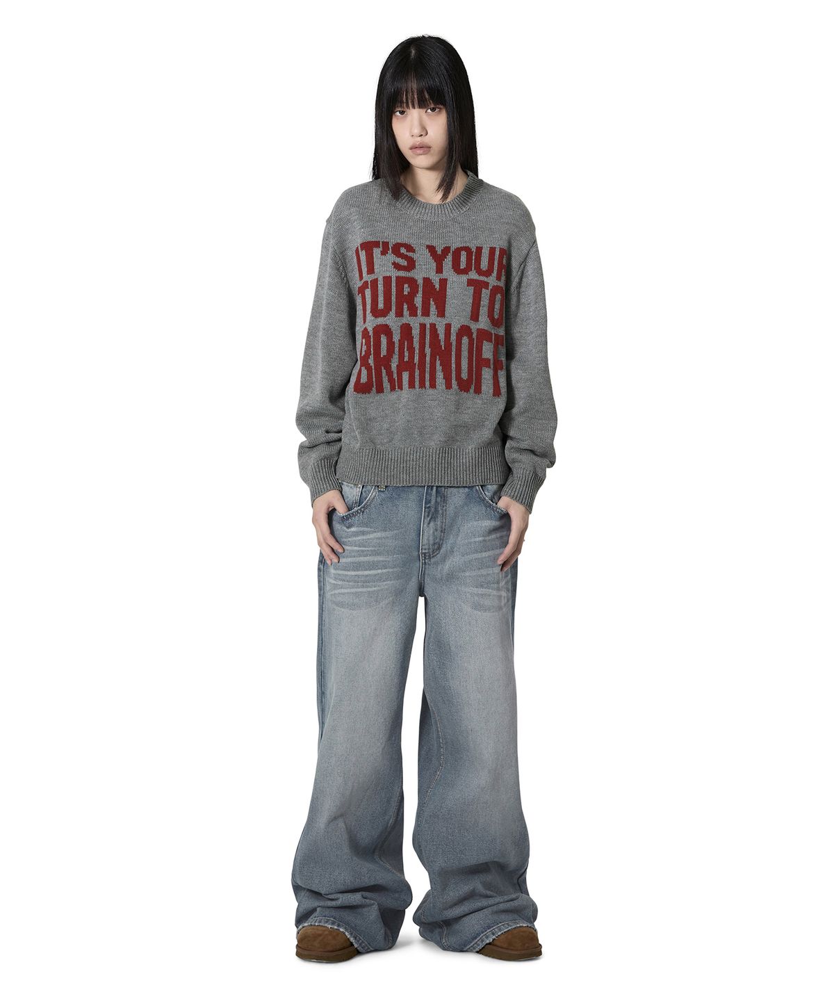 오픈야드(오와이)(OPENYARD(OY)) BRAIN OFF KNIT - MELANGE