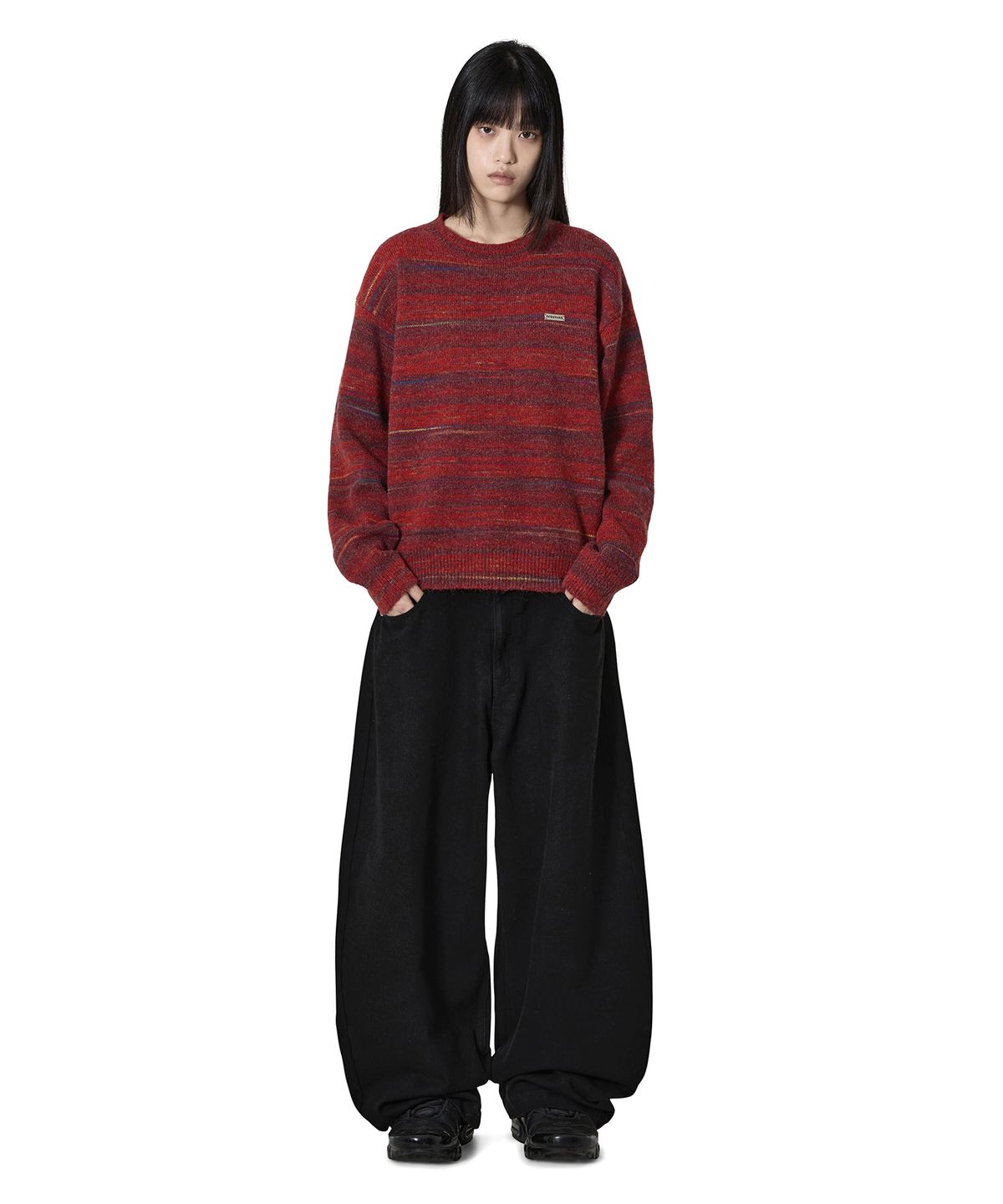 오픈야드(오와이)(OPENYARD(OY)) BRUSH STRIPE KNIT - RED