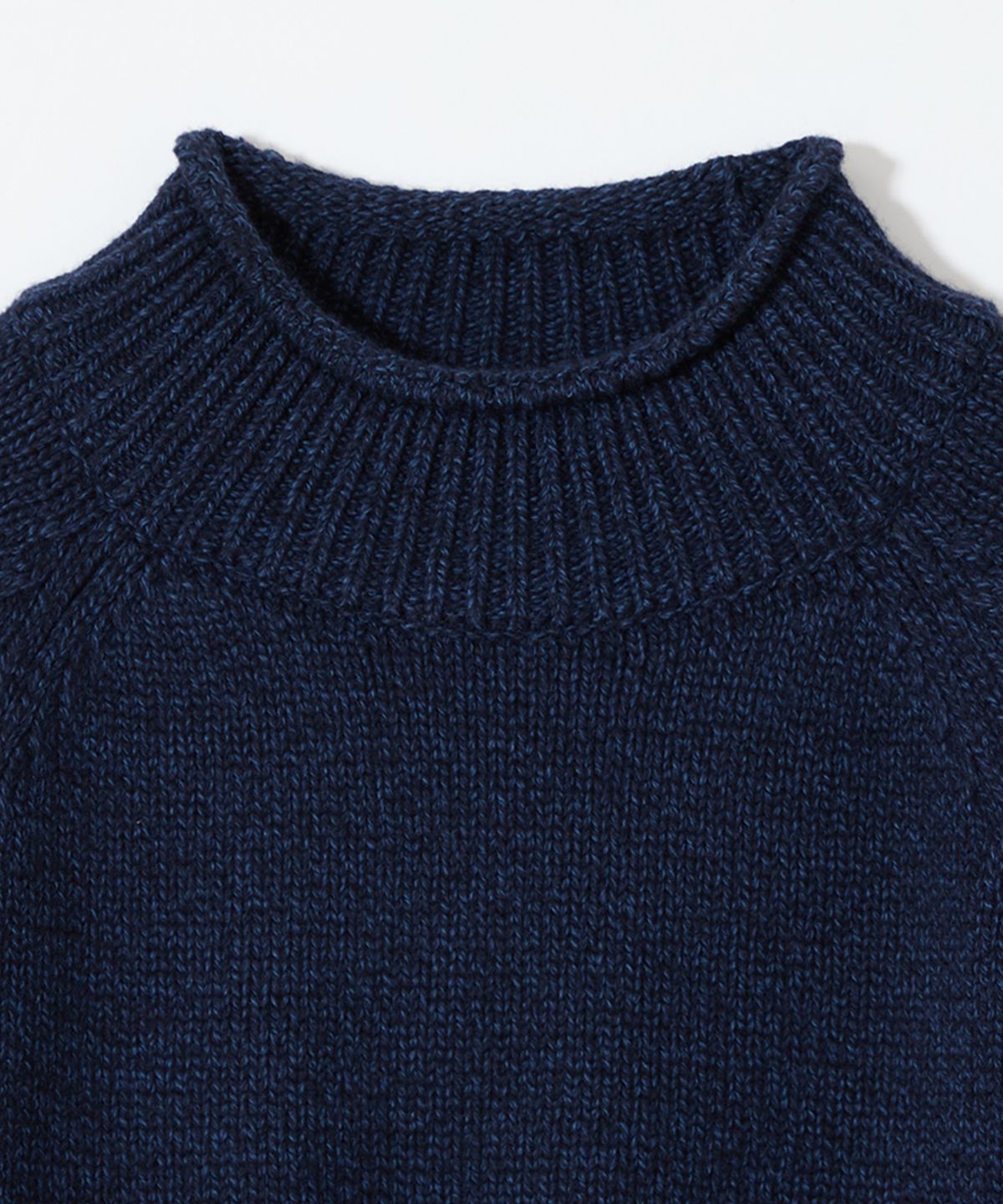 홀리선(HORLISUN) Fjord Roll Neck Pocket Knit Melange Navy