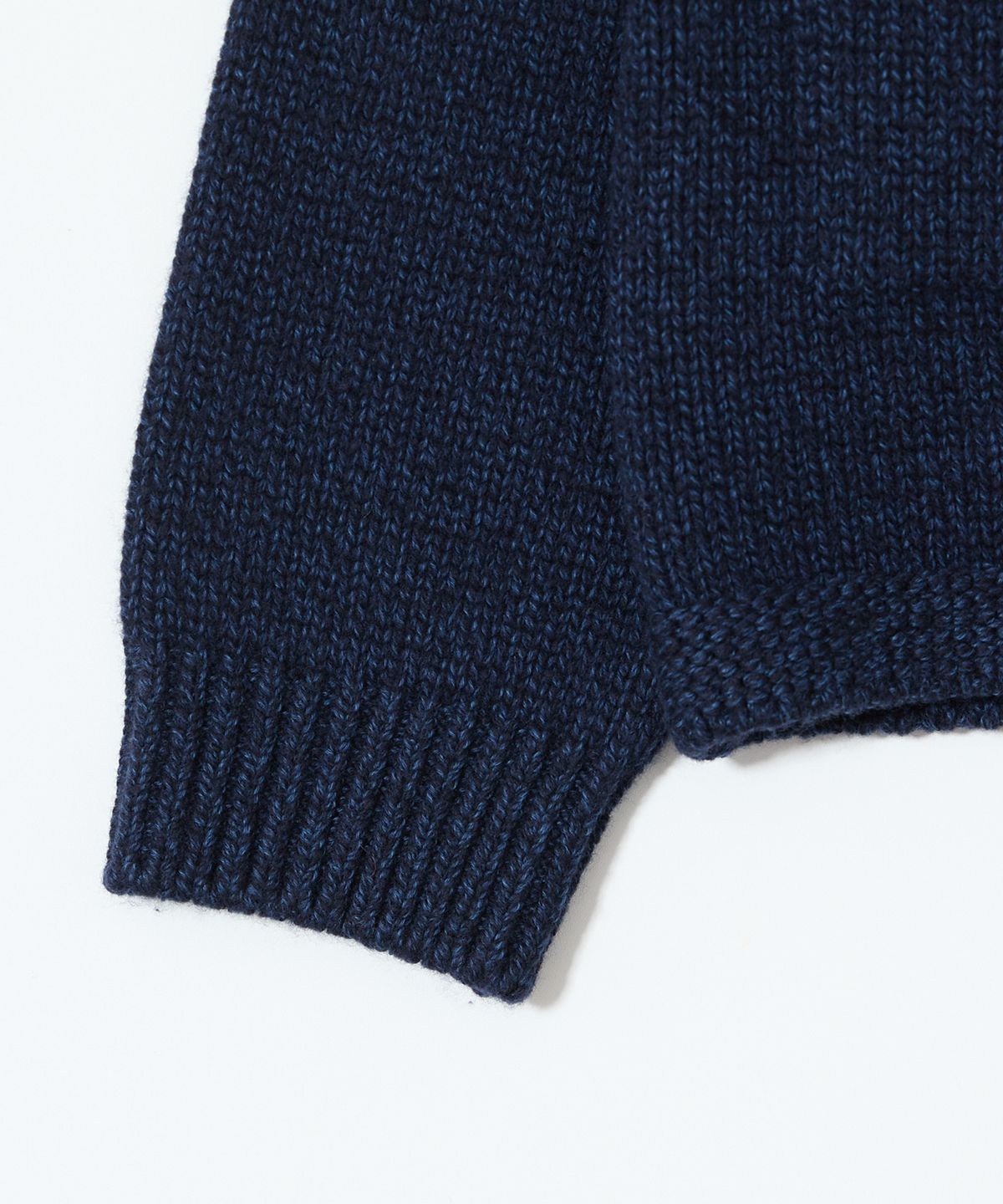 홀리선(HORLISUN) Fjord Roll Neck Pocket Knit Melange Navy