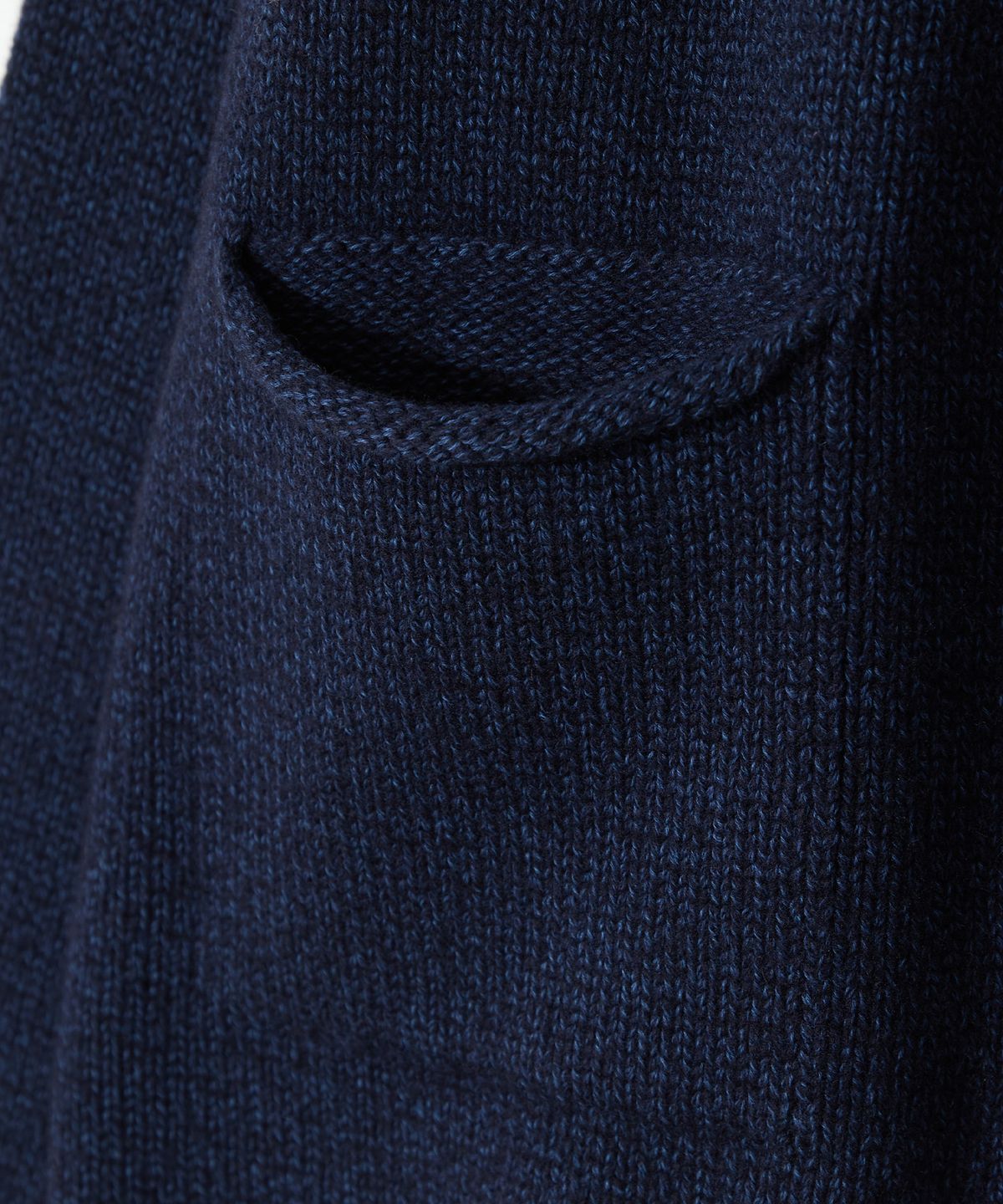 홀리선(HORLISUN) Fjord Roll Neck Pocket Knit Melange Navy