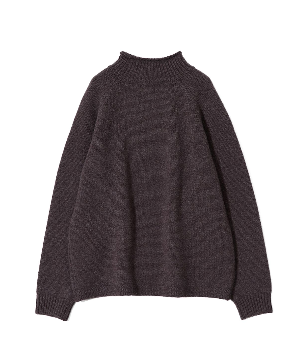 홀리선(HORLISUN) Fjord Roll Neck Pocket Knit Melange Brown
