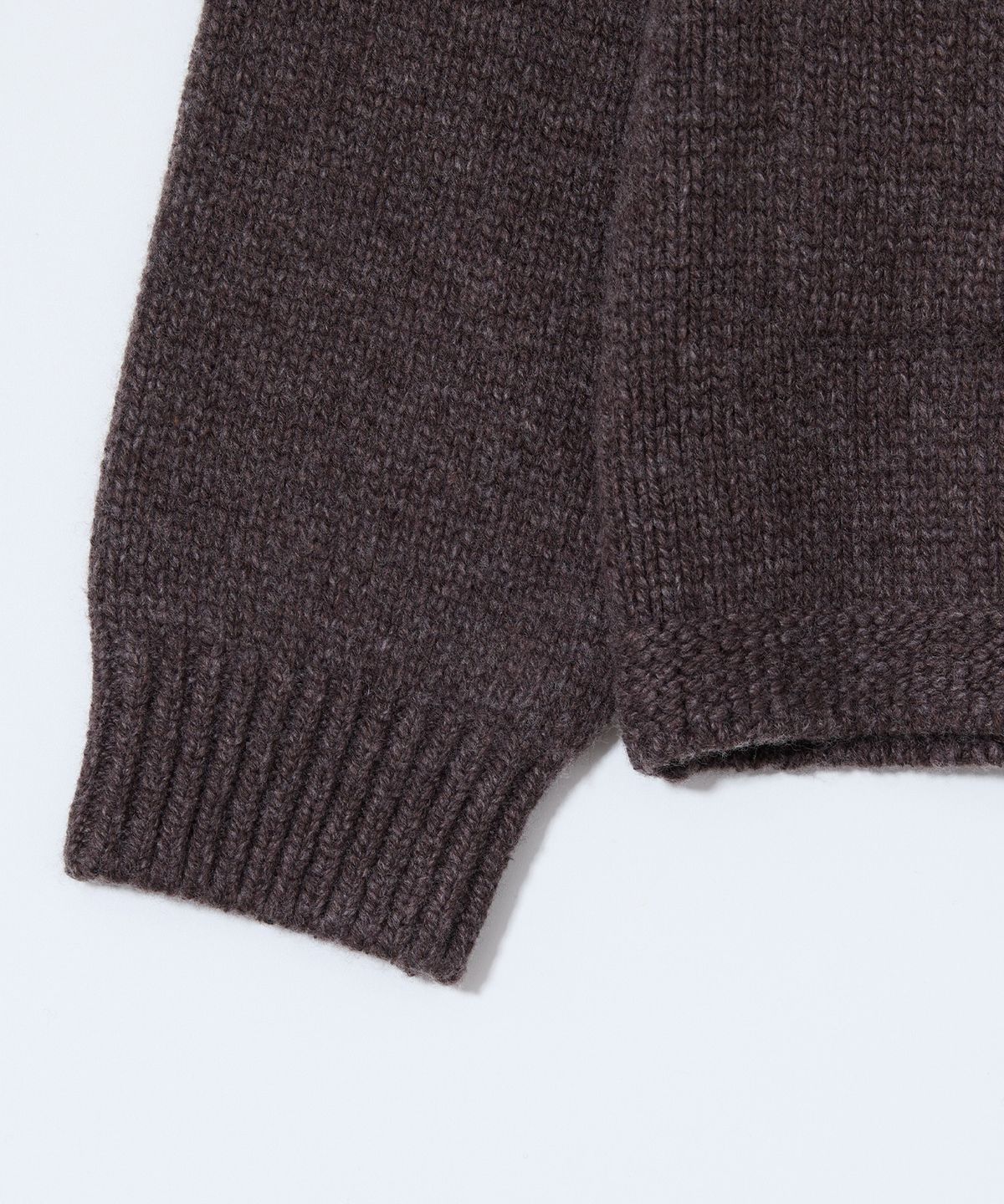 홀리선(HORLISUN) Fjord Roll Neck Pocket Knit Melange Brown