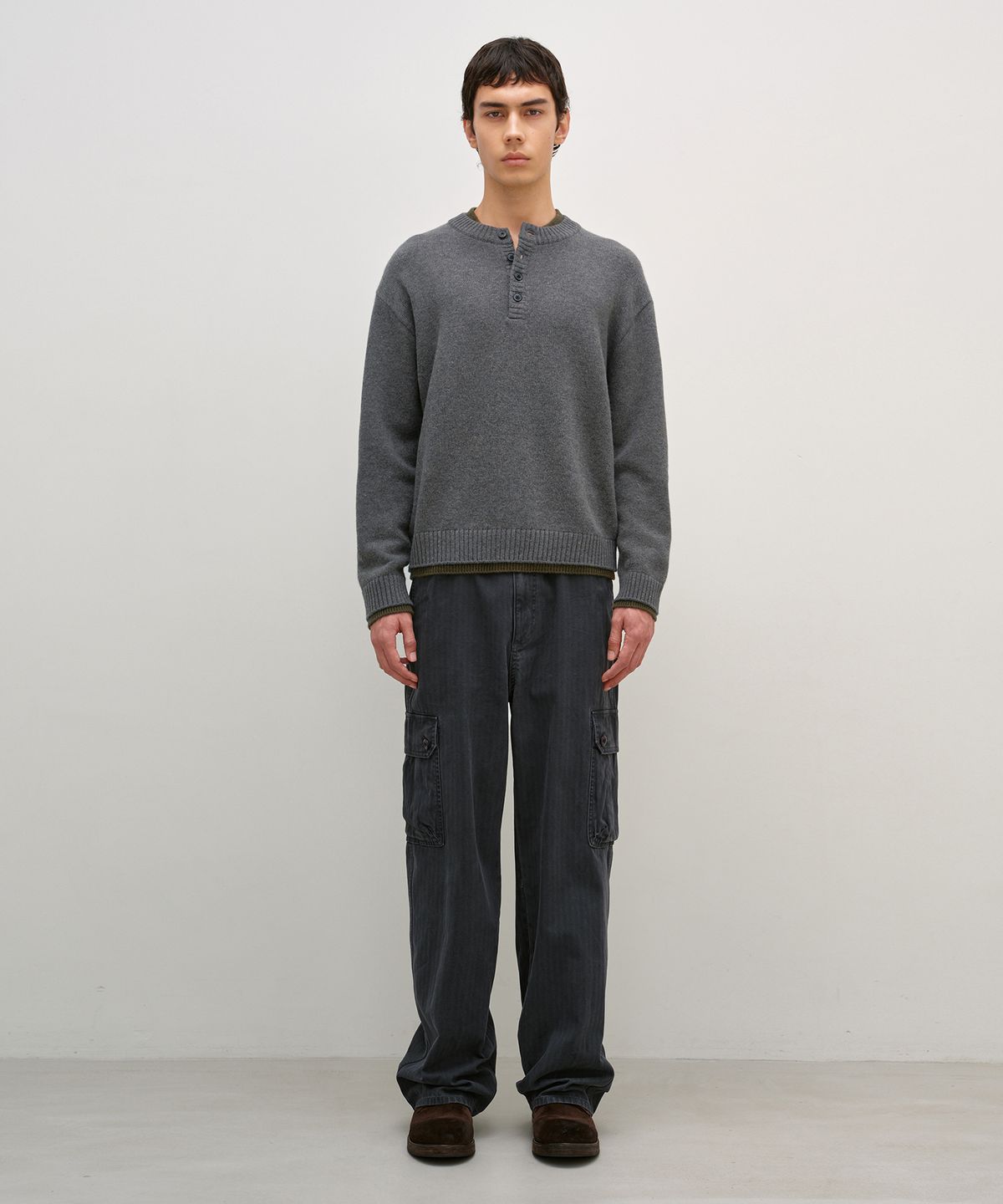 인사일런스(INSILENCE) HBT 카고 팬츠 WASHED CHARCOAL