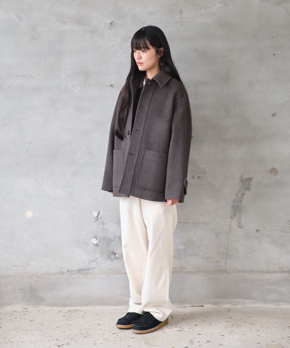 홀리선(HORLISUN) Newyear Wool Half Coat Spain Olive