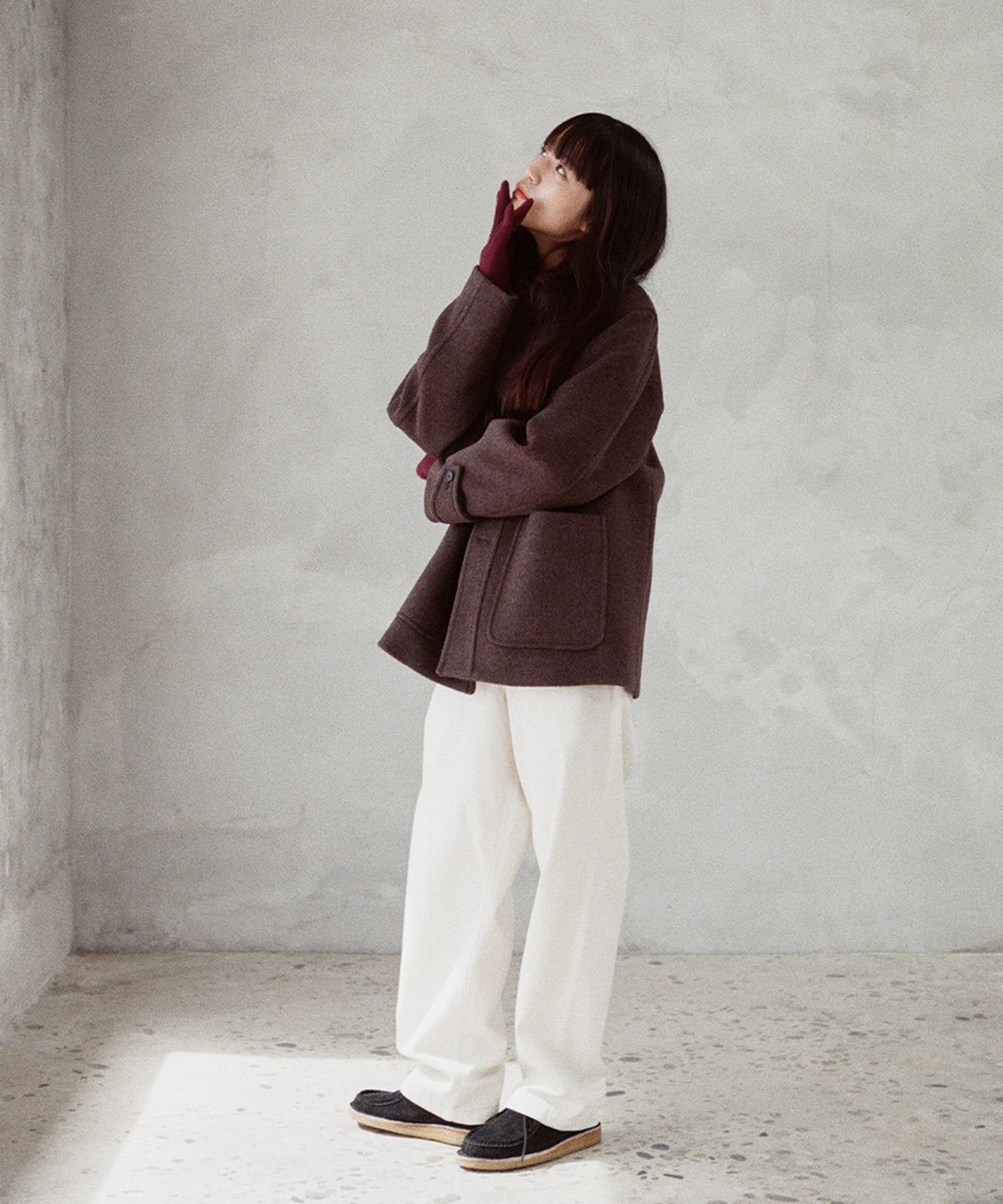 홀리선(HORLISUN) Newyear Wool Half Coat Spain Olive