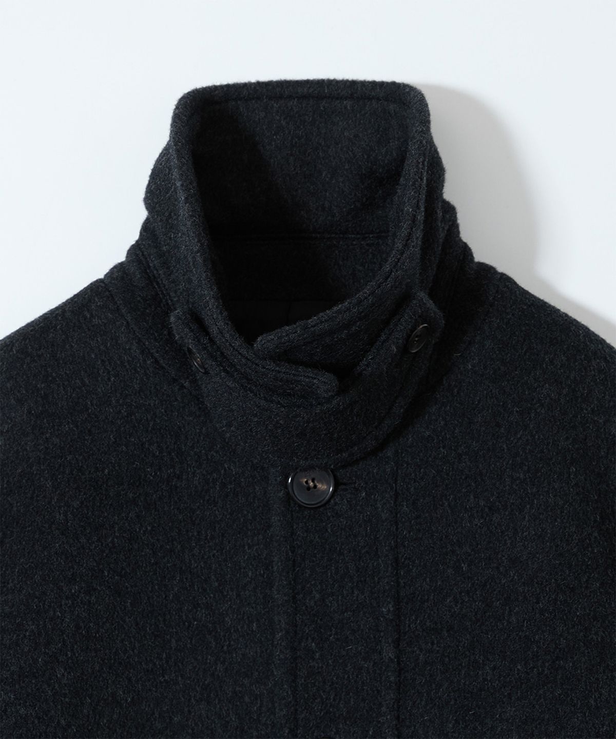 홀리선(HORLISUN) Newyear Wool Half Coat Melange Black