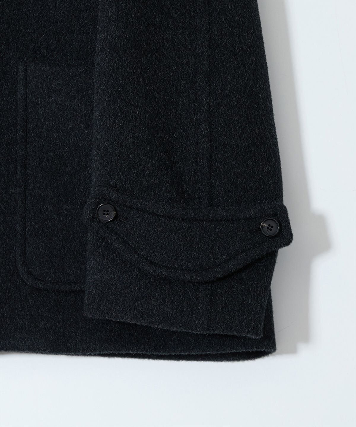 홀리선(HORLISUN) Newyear Wool Half Coat Melange Black