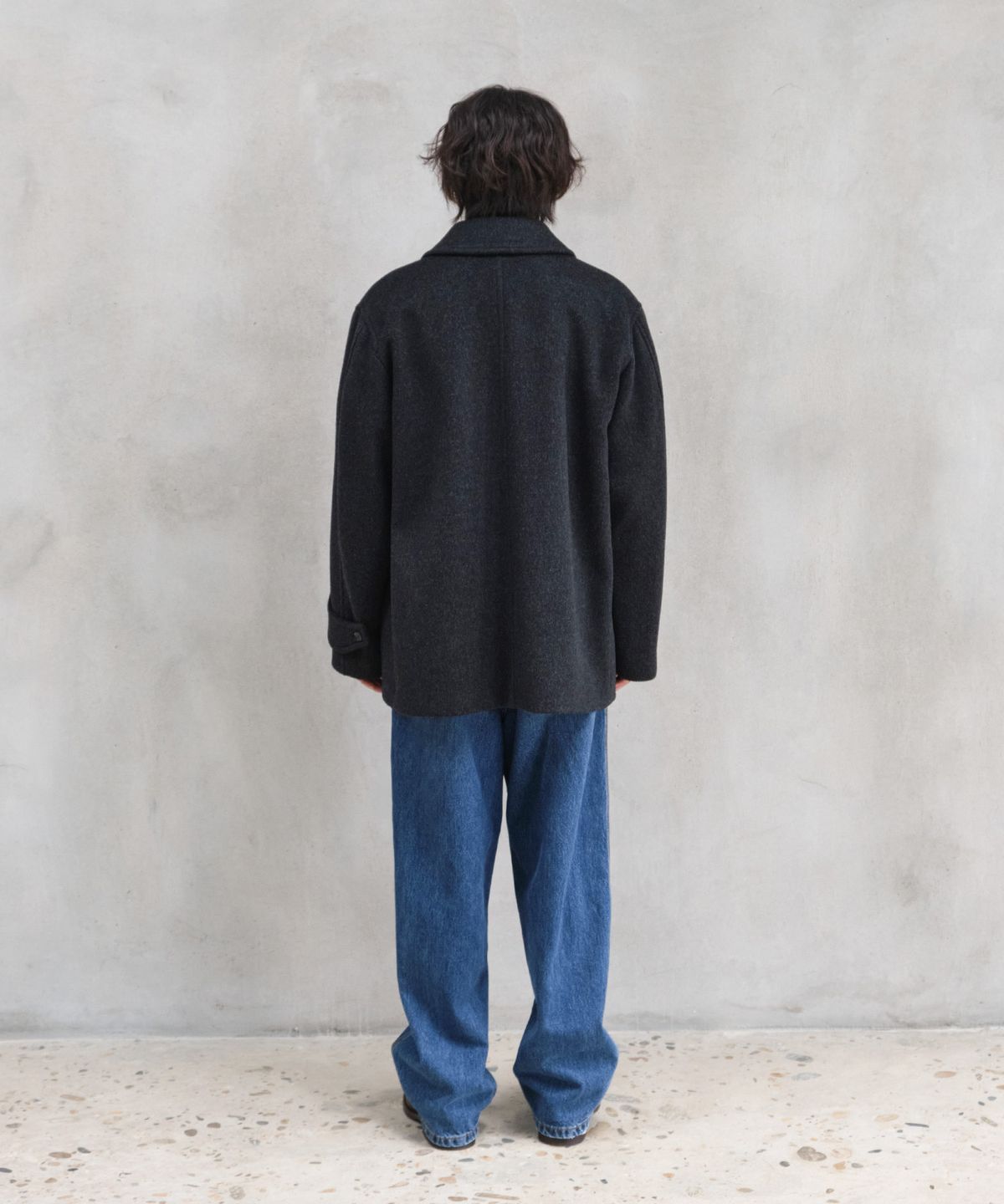 홀리선(HORLISUN) Newyear Wool Half Coat Melange Black