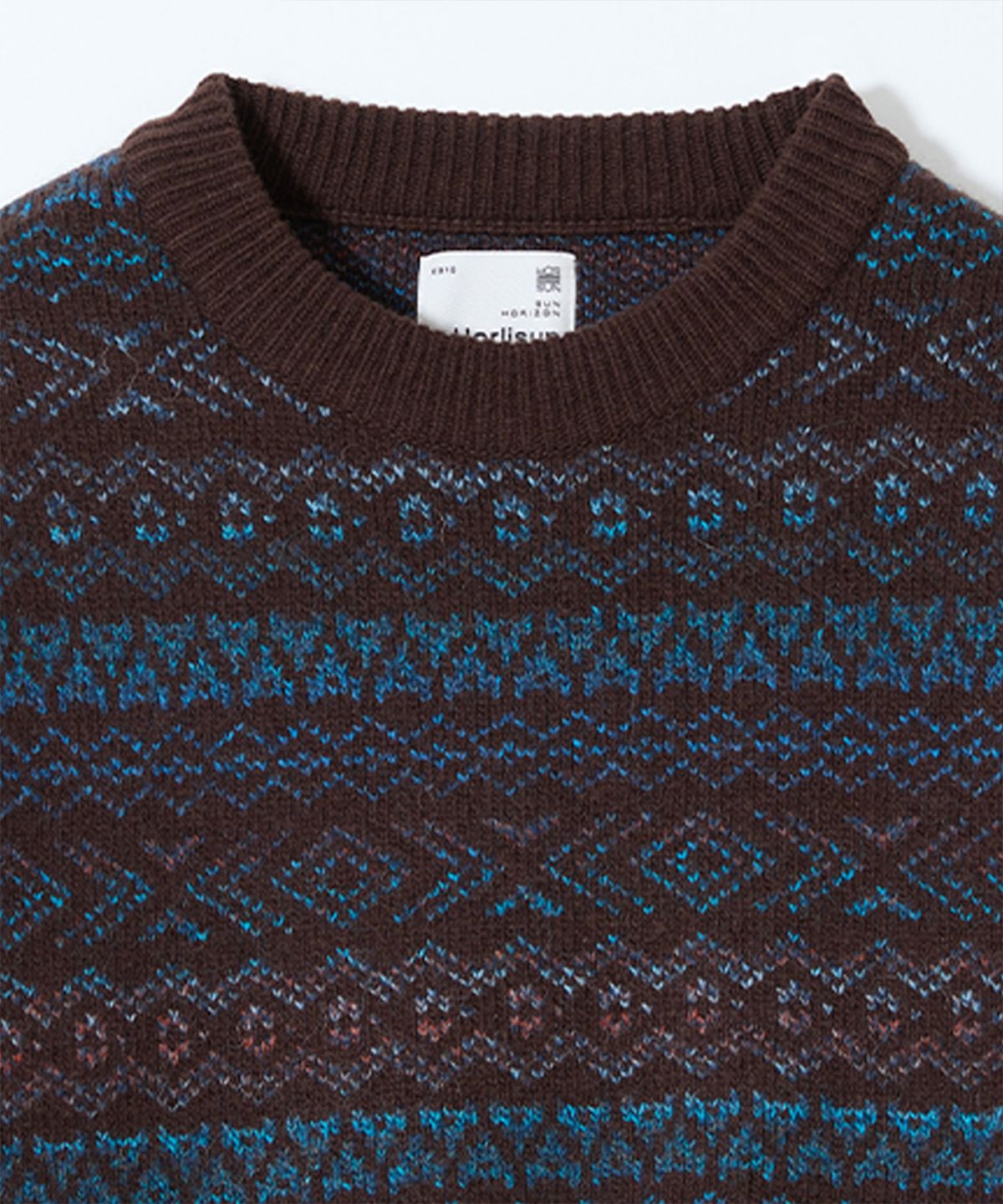 홀리선(HORLISUN) Aurora Space-dyed yarn Crewneck Knit Sea Salt Chocolate