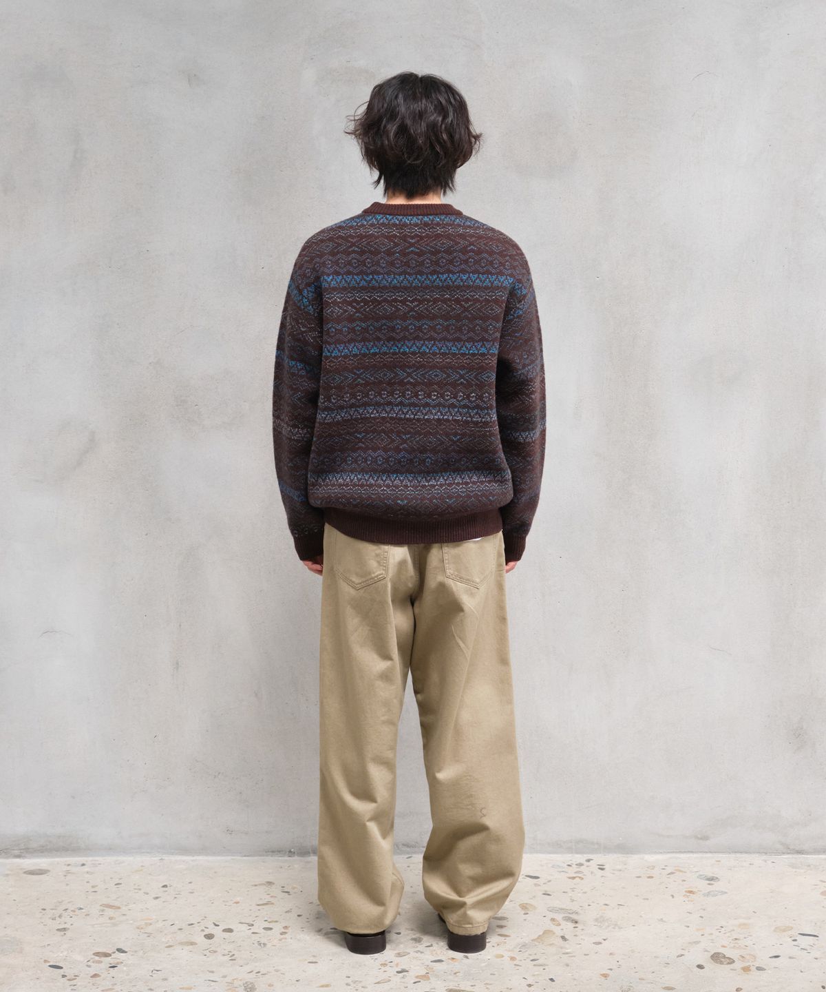 홀리선(HORLISUN) Aurora Space-dyed yarn Crewneck Knit Sea Salt Chocolate