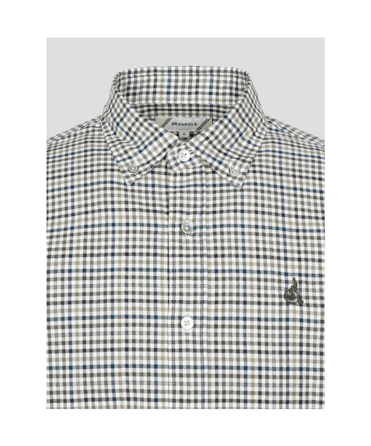 빈폴 멘(BEANPOLE MEN) 변형 깅엄 체크 셔츠  카키
