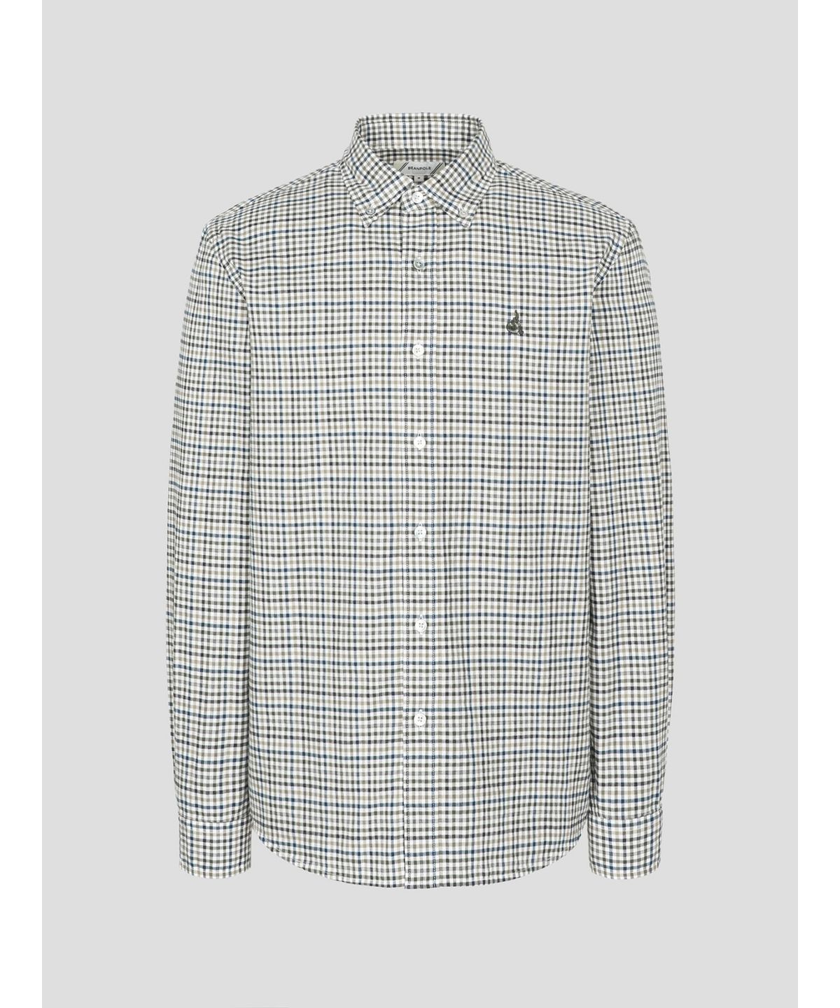 빈폴 멘(BEANPOLE MEN) 변형 깅엄 체크 셔츠  카키