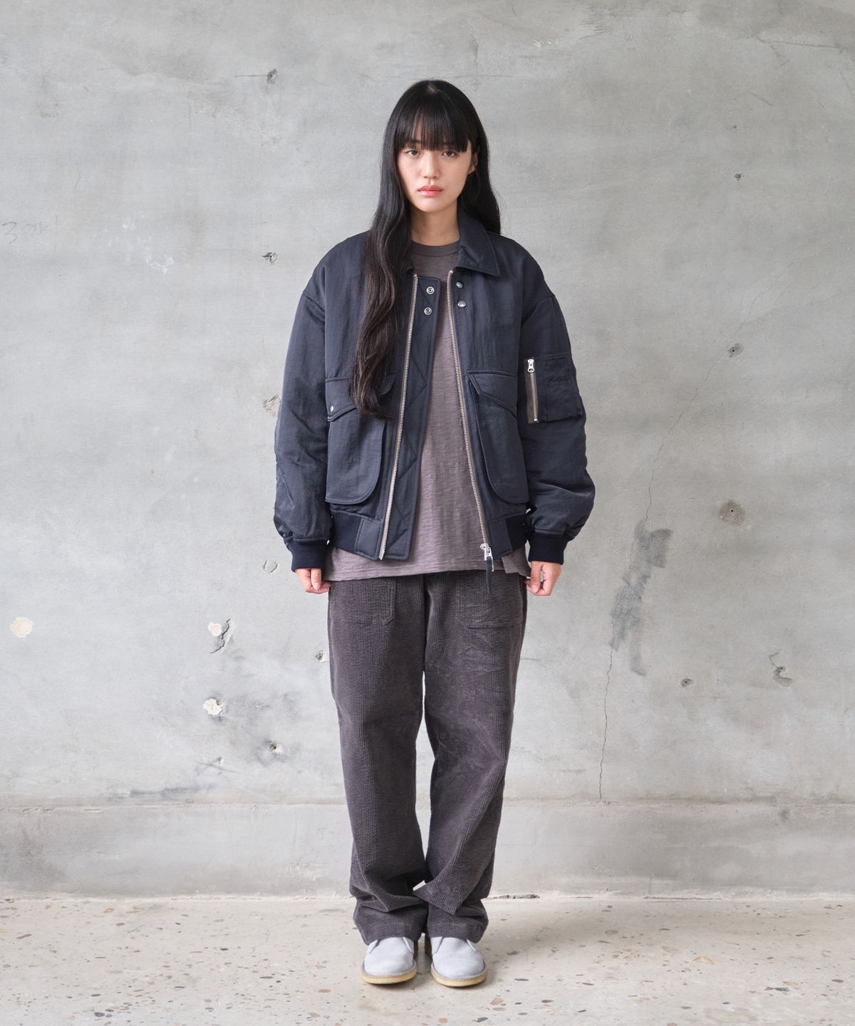 홀리선(HORLISUN) Airborne Nylon Padding Jacket Navy