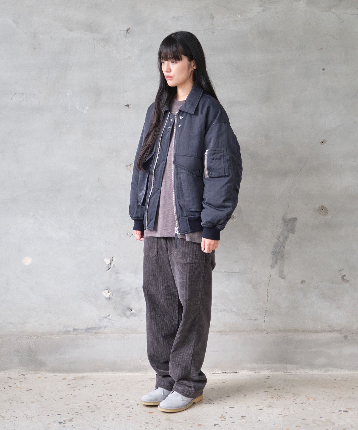 홀리선(HORLISUN) Airborne Nylon Padding Jacket Navy