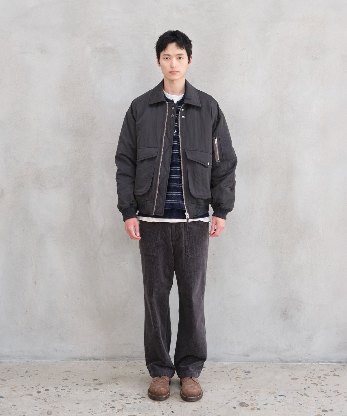 홀리선(HORLISUN) Airborne Nylon Padding Jacket Charcoal