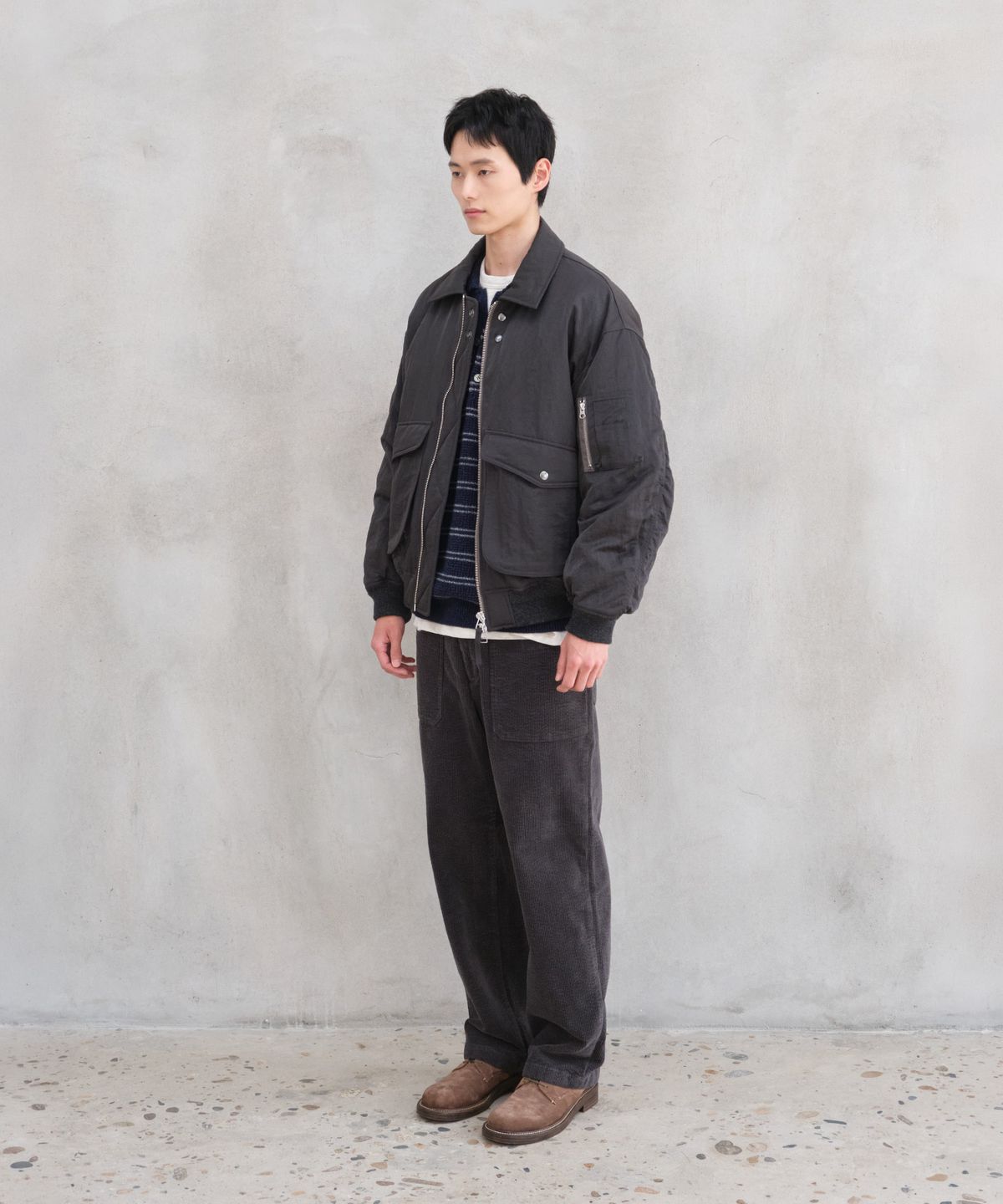 홀리선(HORLISUN) Airborne Nylon Padding Jacket Charcoal