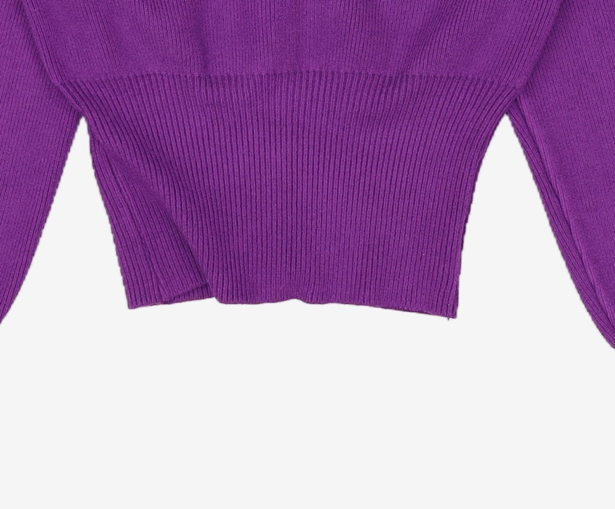 어반드레스(AVANDRESS) Balloon Ribbed Cardigan PURPLE M