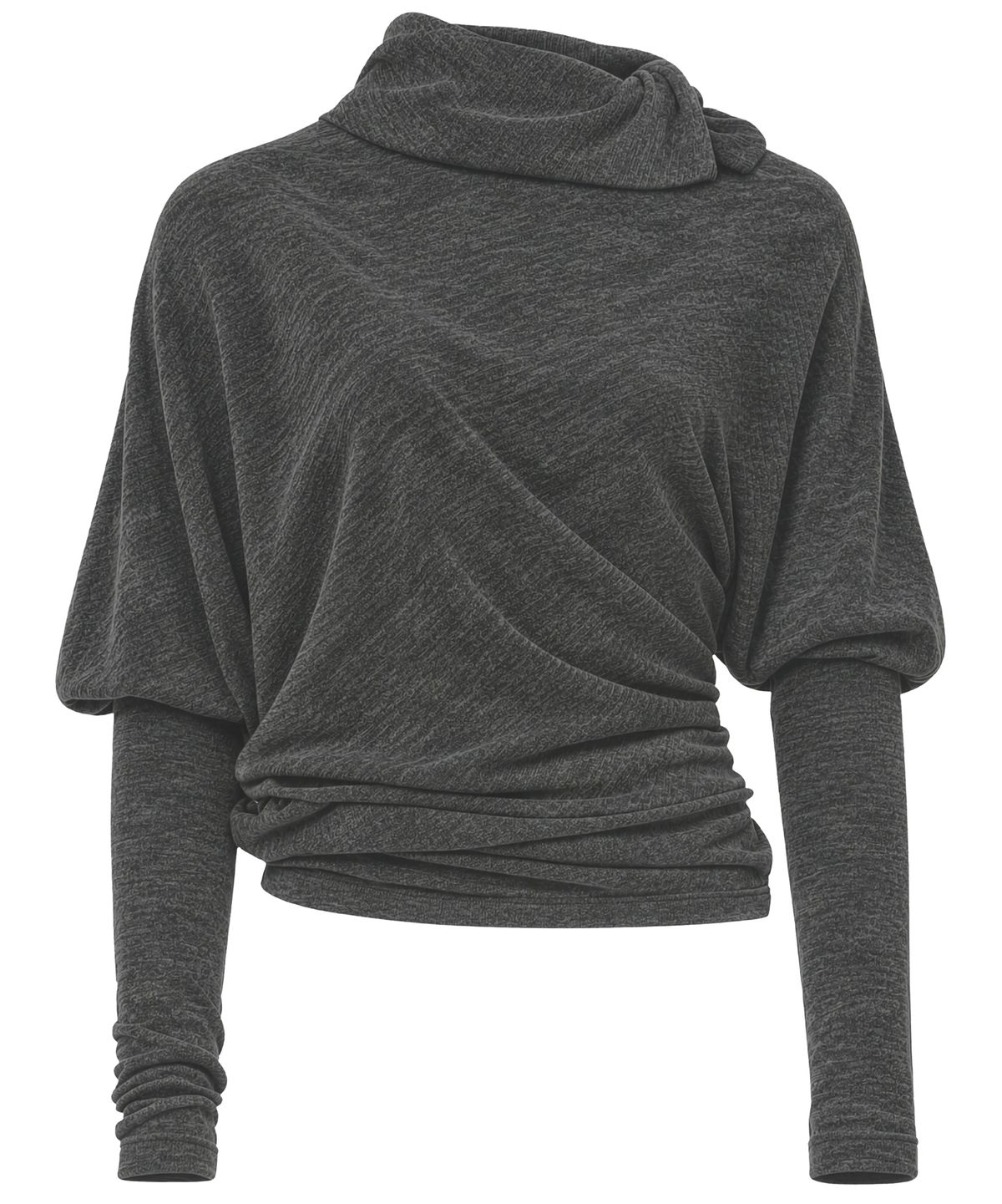 플레어업(FLAREUP) Knit Asymmetrical Long Sleeve (FL-193_Charcoal Melange)