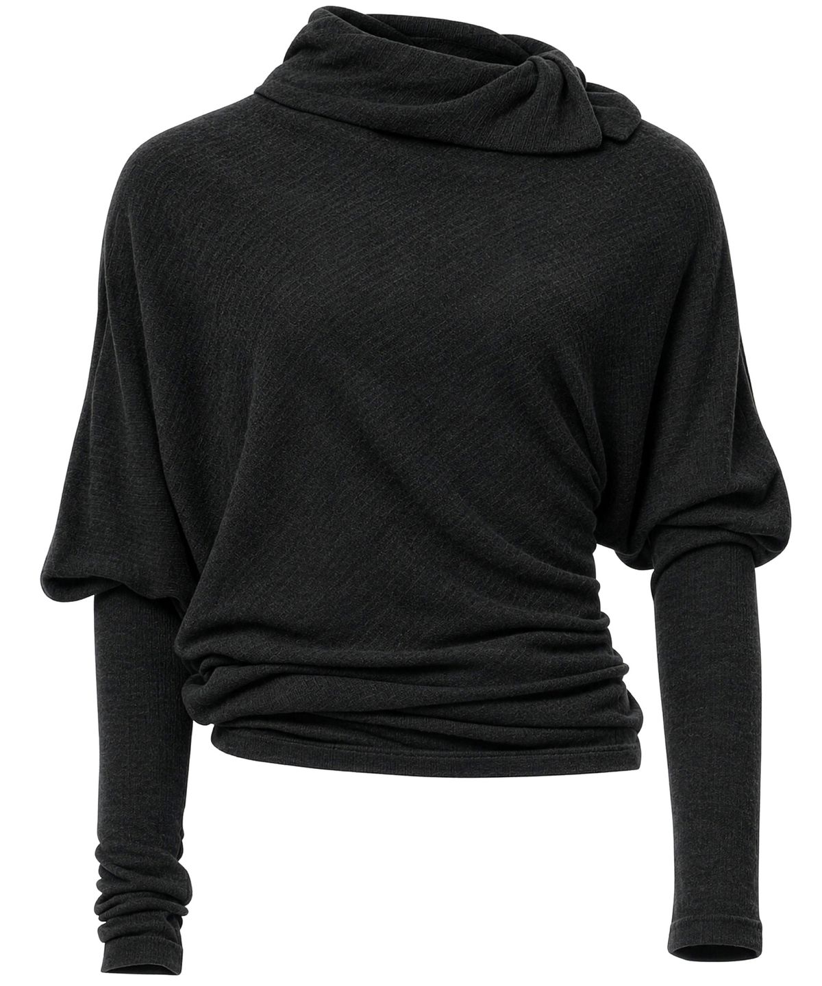 플레어업(FLAREUP) Knit Asymmetrical Long Sleeve (FL-193_Black)
