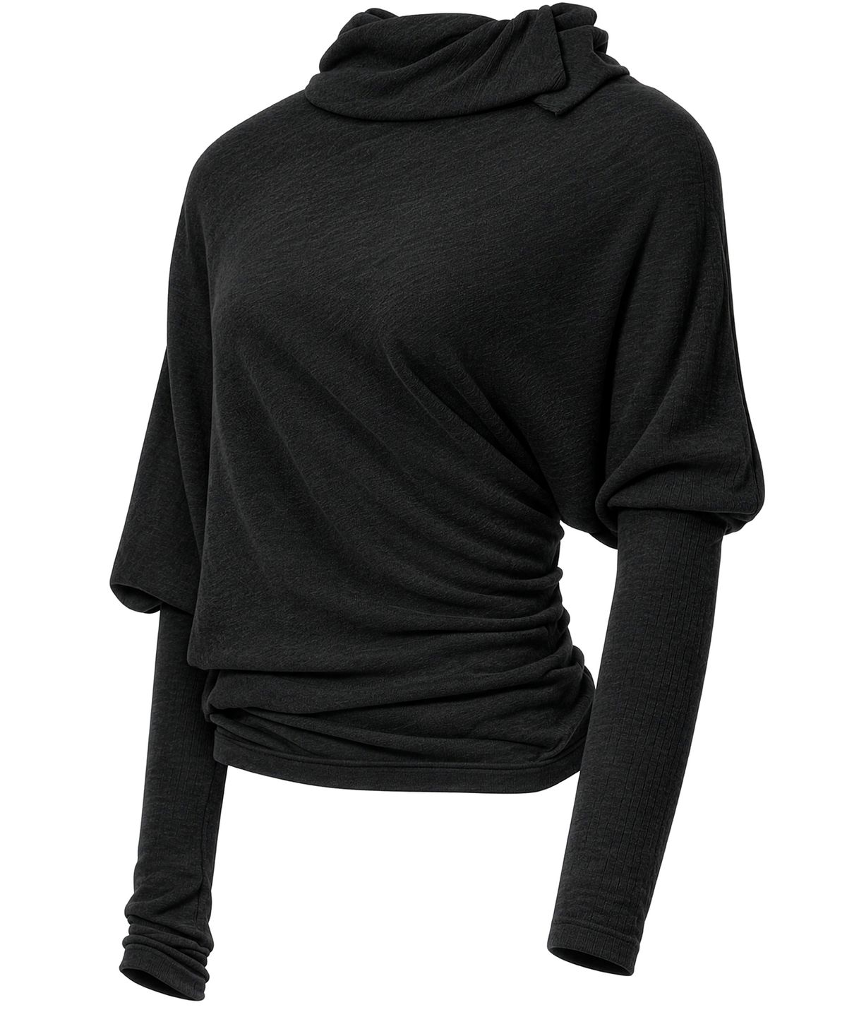 플레어업(FLAREUP) Knit Asymmetrical Long Sleeve (FL-193_Black)