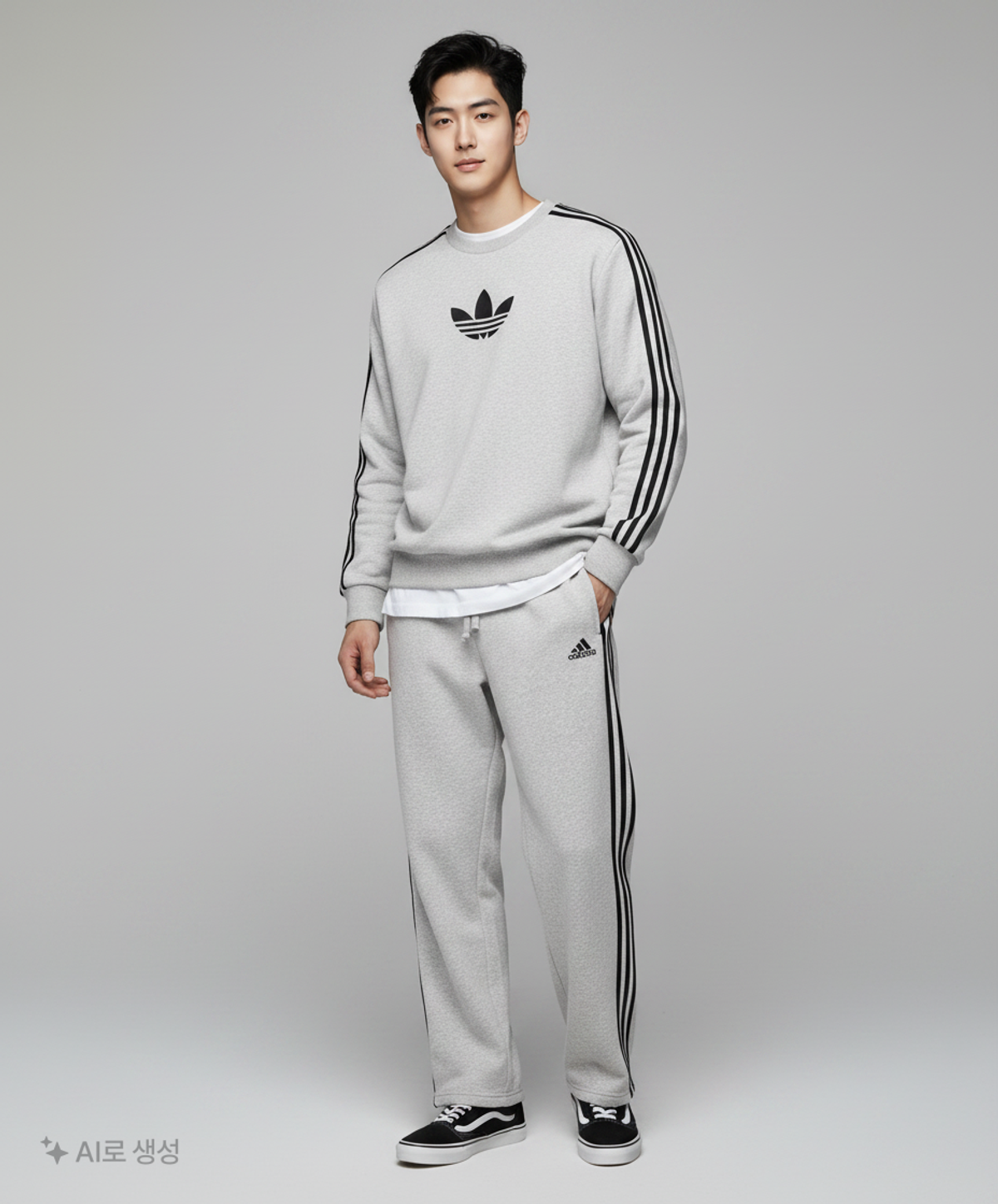 아디다스(ADIDAS) M 3S 플리스 오픈 팬츠 - 그레이 / GK9270 XL