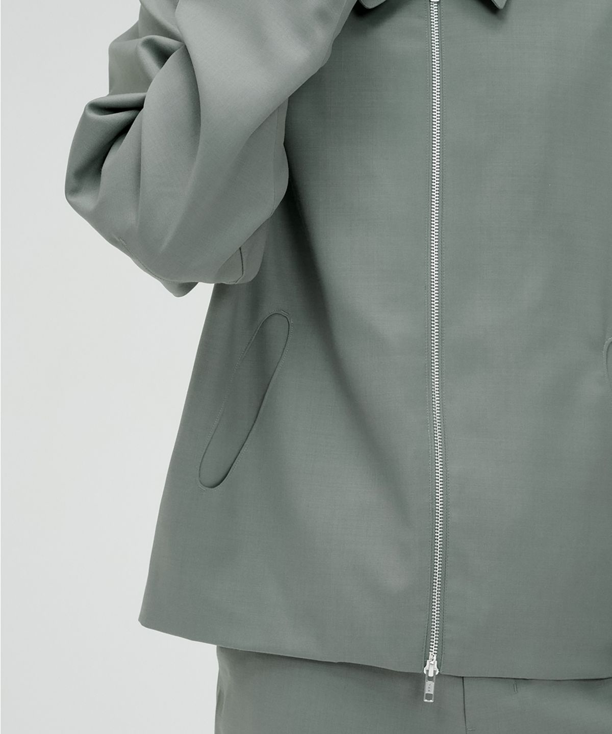 오아노(OANO) WOOL BLEND JACKET / CEMENT GREEN