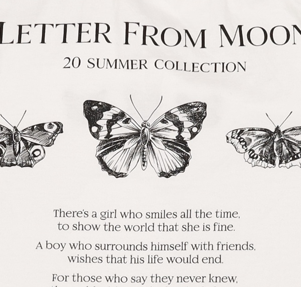 레터프롬문(LETTER FROM MOON) 반소매 티셔츠 XS