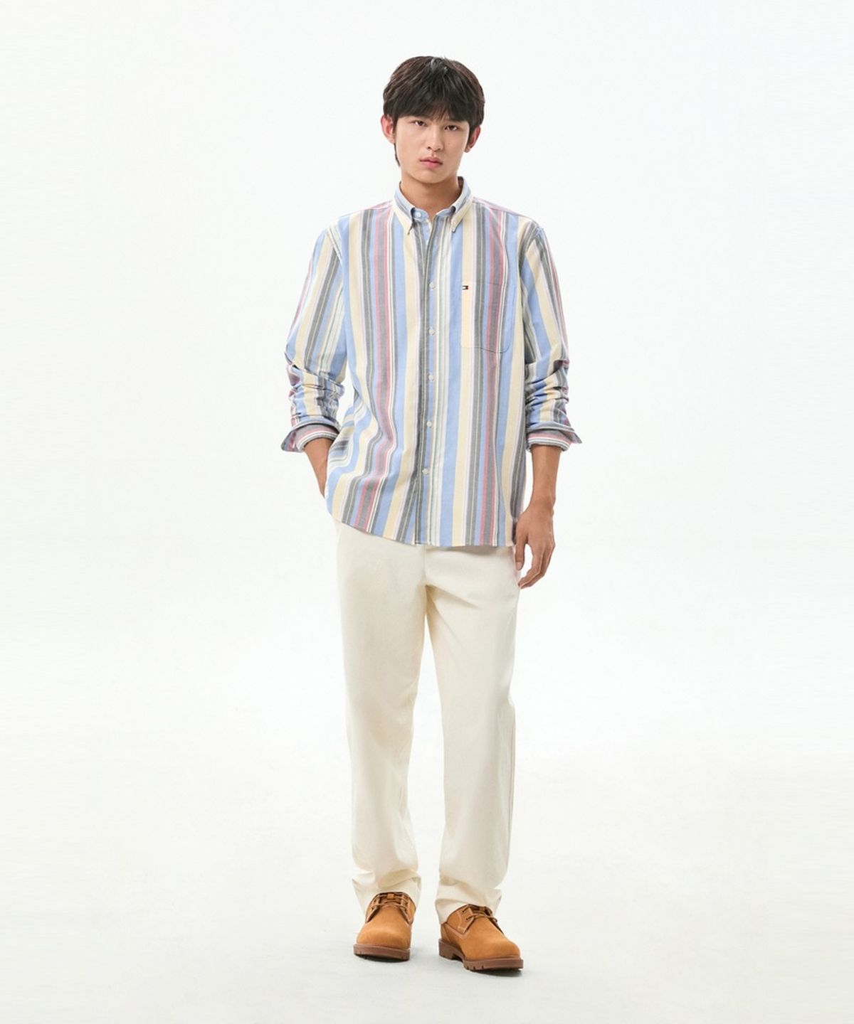 타미힐피거(TOMMY HILFIGER) [Regular fit] 헤리티지 옥스포드 멀티 스트라이프 셔츠 (T12G7WSH520MT10A4)