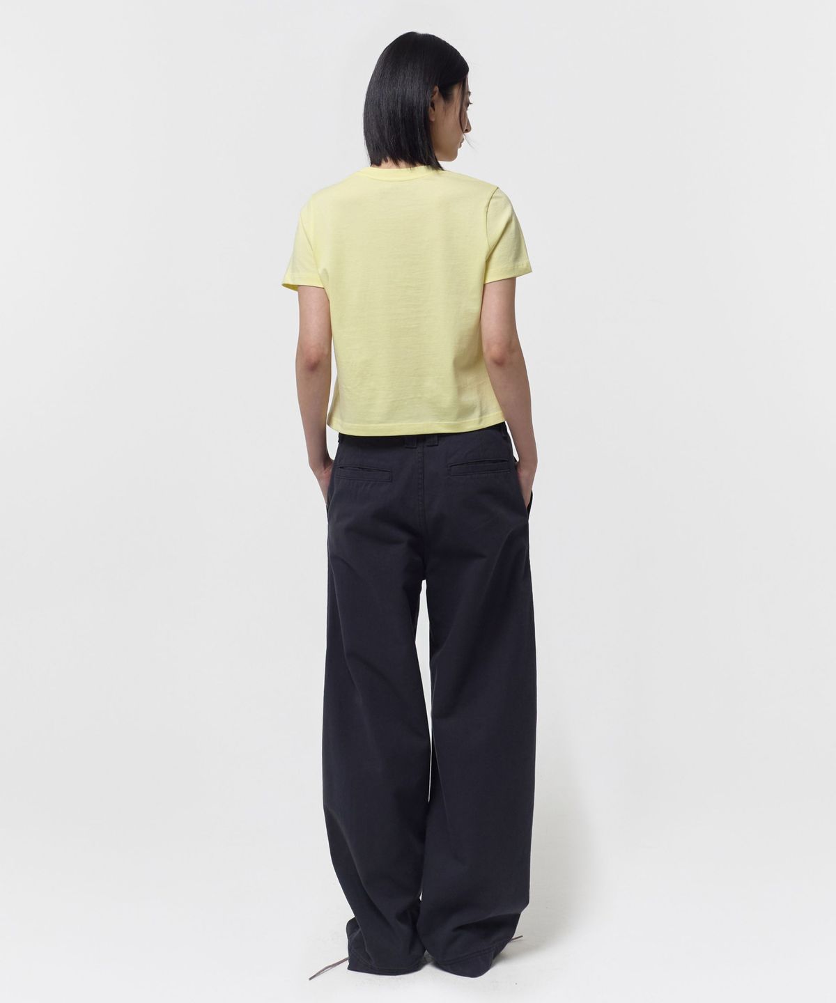 지비에이치 어패럴(GBH APPAREL) CURVED COTTON PANTS / NAVY