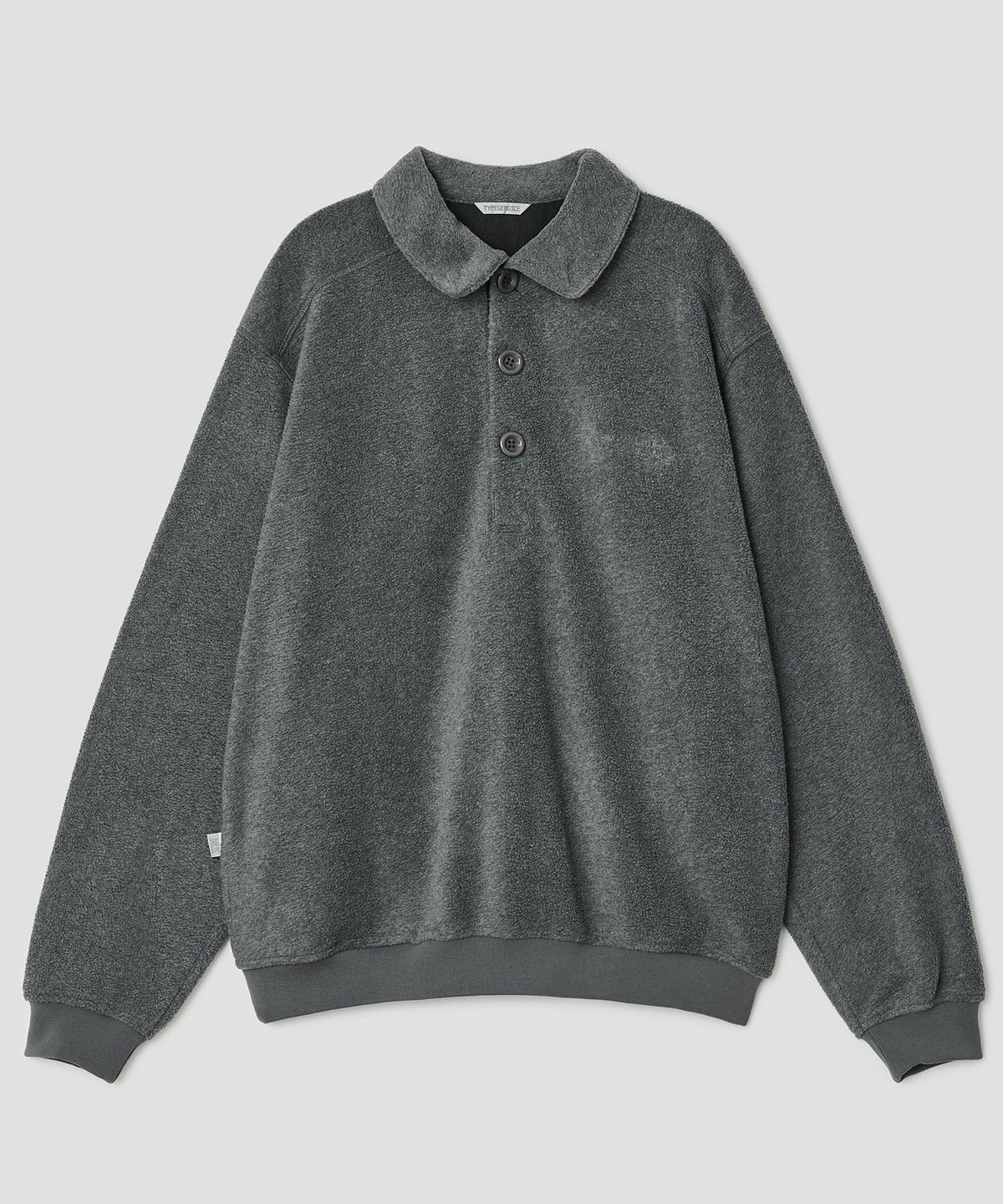 타입서비스(TYPESERVICE) Buttoned Fleece Top [Charcoal]