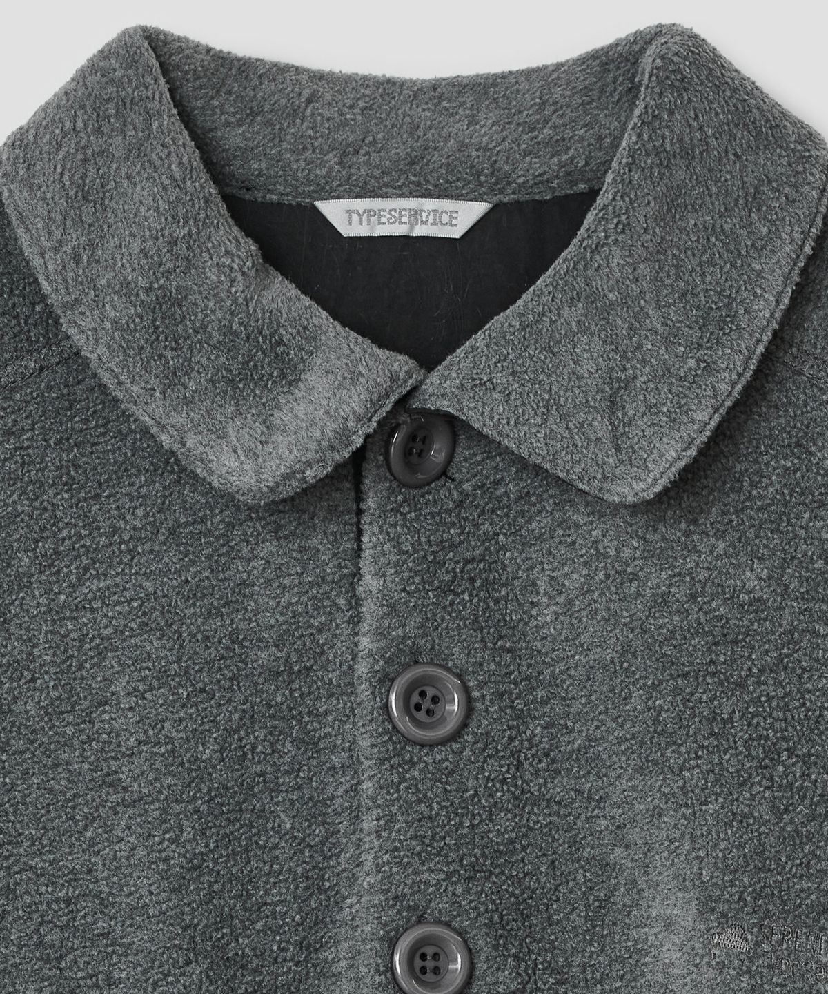 타입서비스(TYPESERVICE) Buttoned Fleece Top [Charcoal]