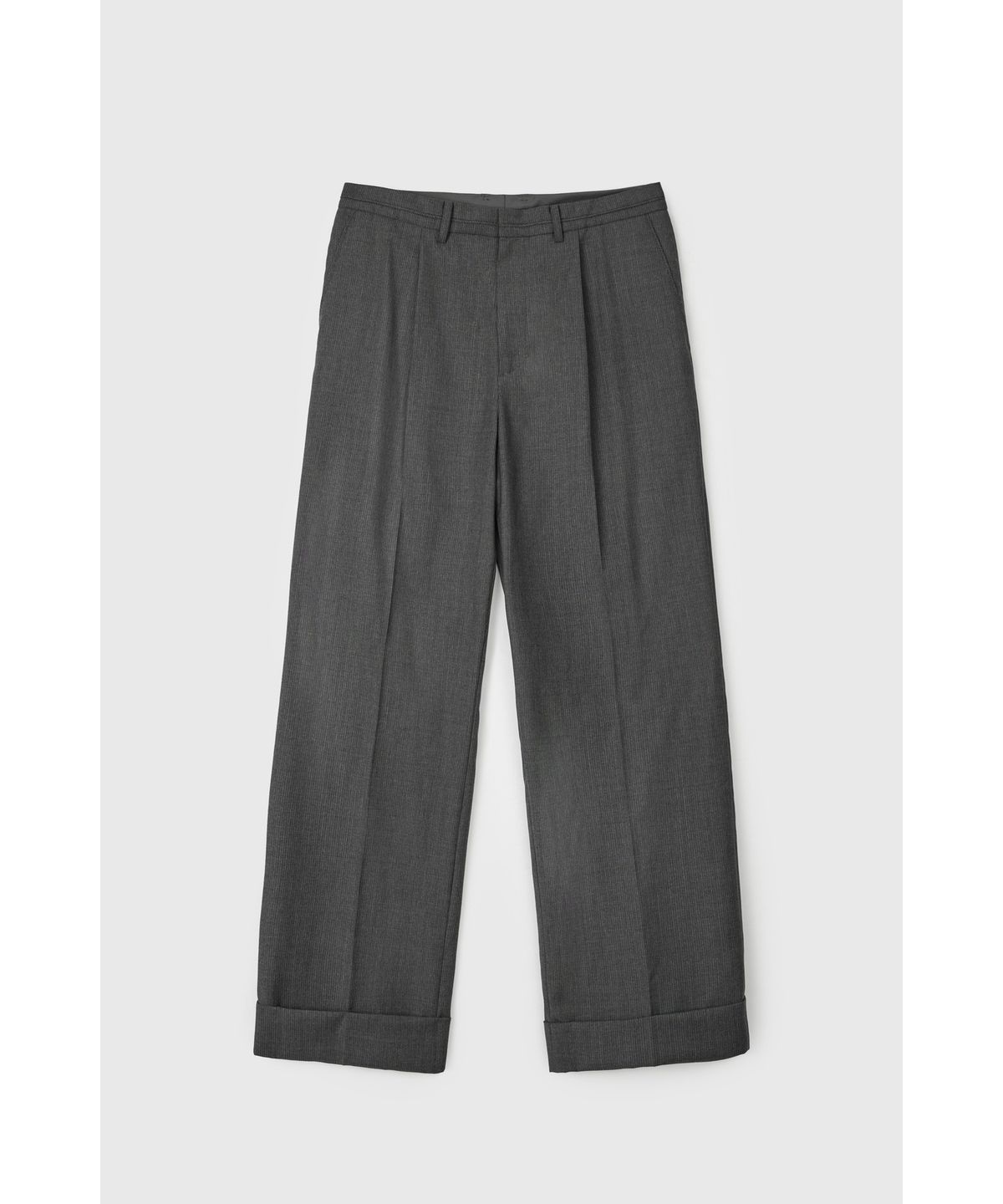 유스(YOUTH) Turn-up Waist Line Pants - Charcoal Grey