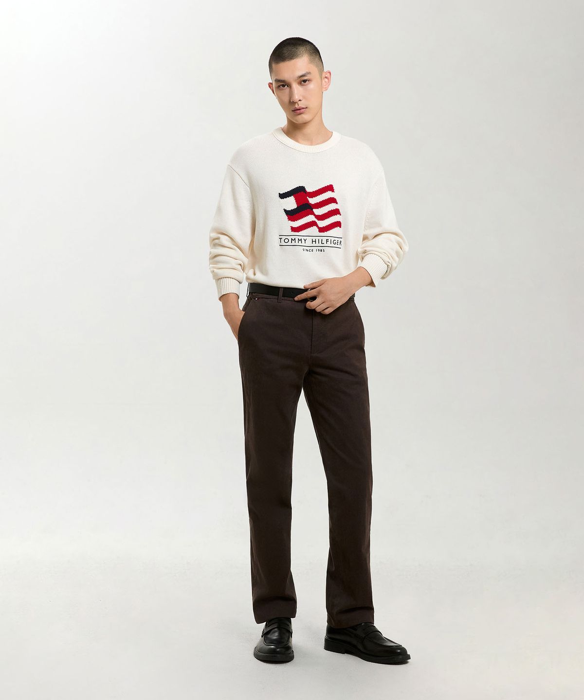 타미힐피거(TOMMY HILFIGER) [Slim straight fit] 덴톤 스트럭처 팬츠 (T12G7WPC741ML1MR9)