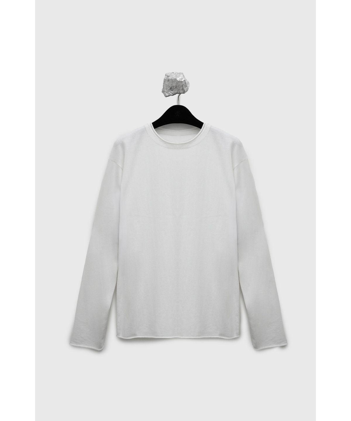 유스(YOUTH) Round-neck Roll-up Knit - White