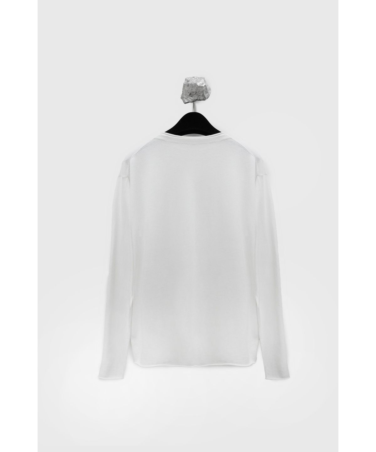 유스(YOUTH) Round-neck Roll-up Knit - White