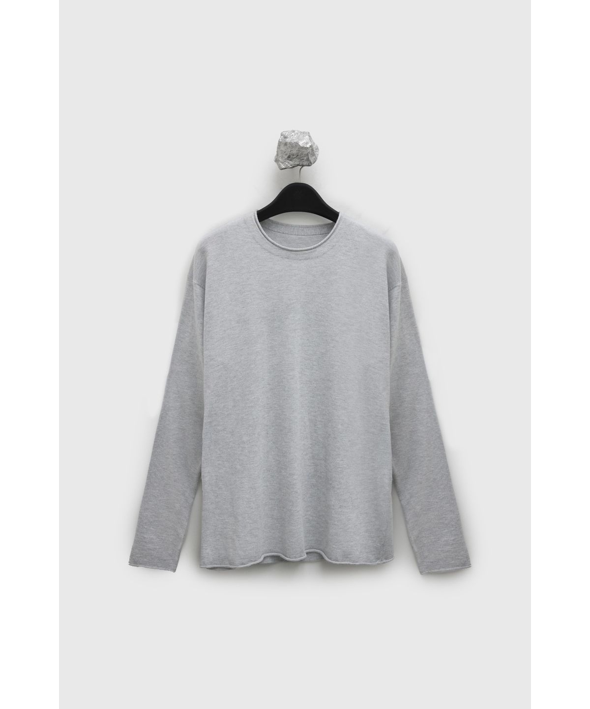 유스(YOUTH) Round-neck Roll-up Knit - Melange Grey