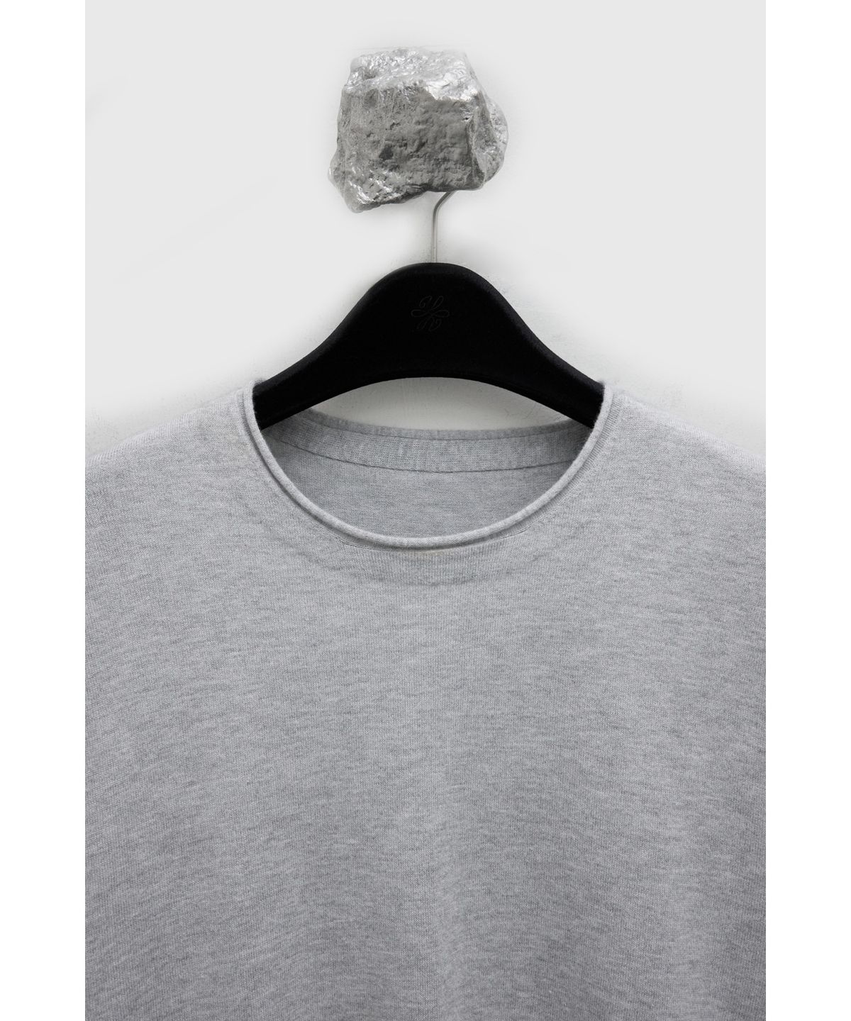 유스(YOUTH) Round-neck Roll-up Knit - Melange Grey