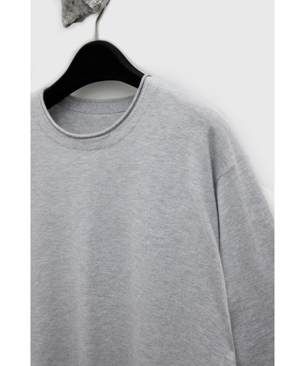 유스(YOUTH) Round-neck Roll-up Knit - Melange Grey