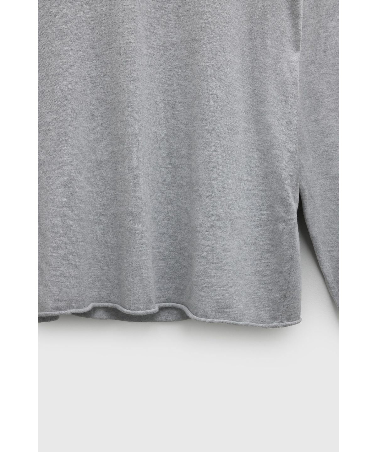 유스(YOUTH) Round-neck Roll-up Knit - Melange Grey