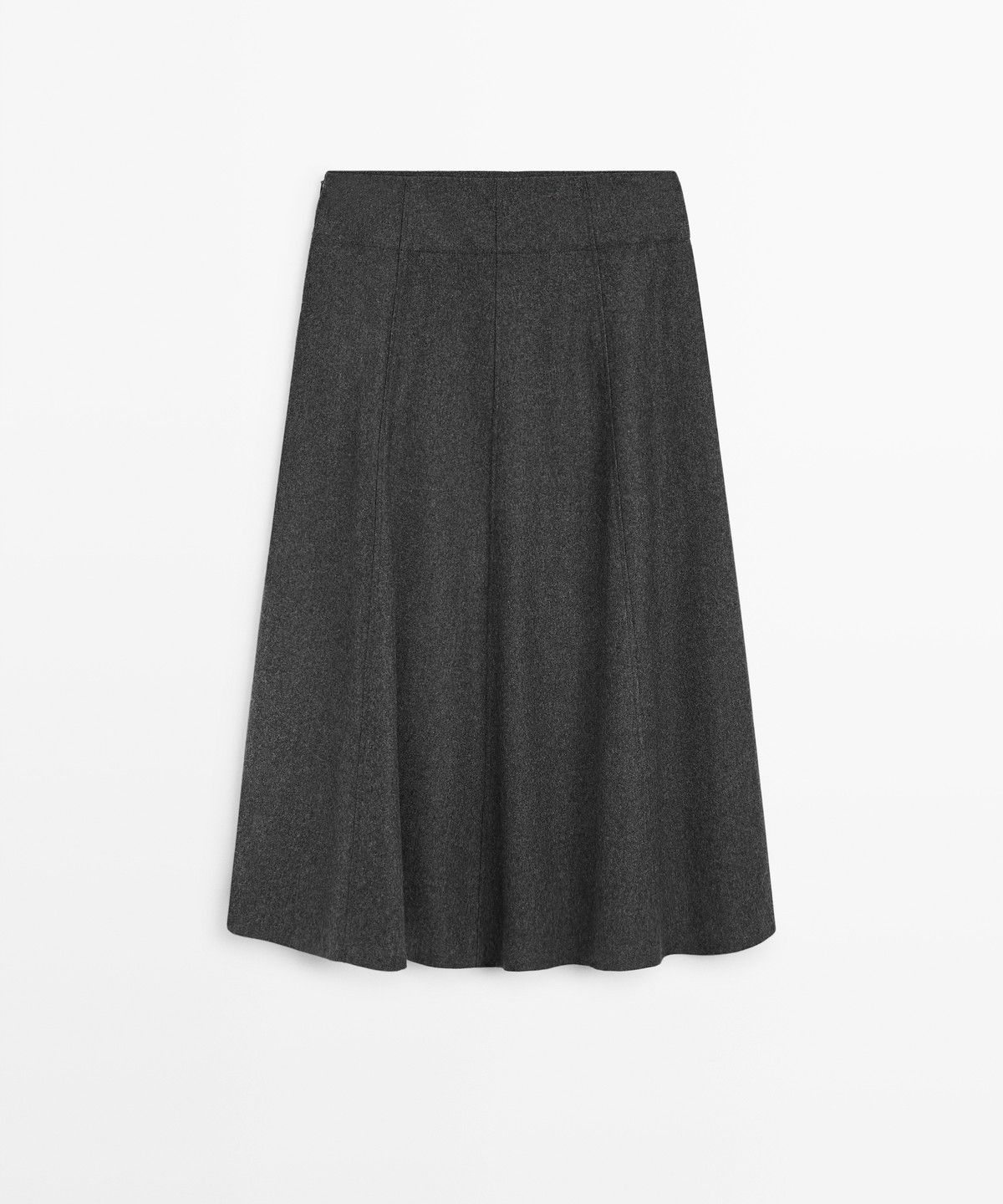 마시모두띠(MASSIMO DUTTI) 울 블렌드 플레어 미디 스커트