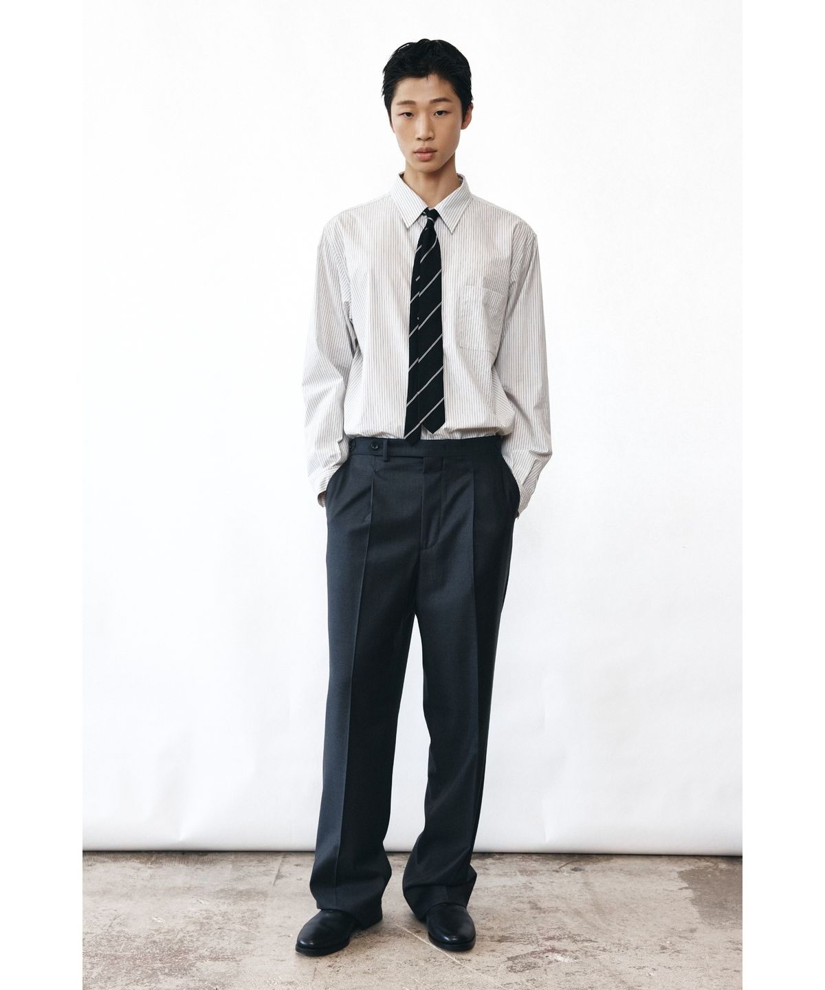 유스(YOUTH) Standard Shirt - Grey Stripe