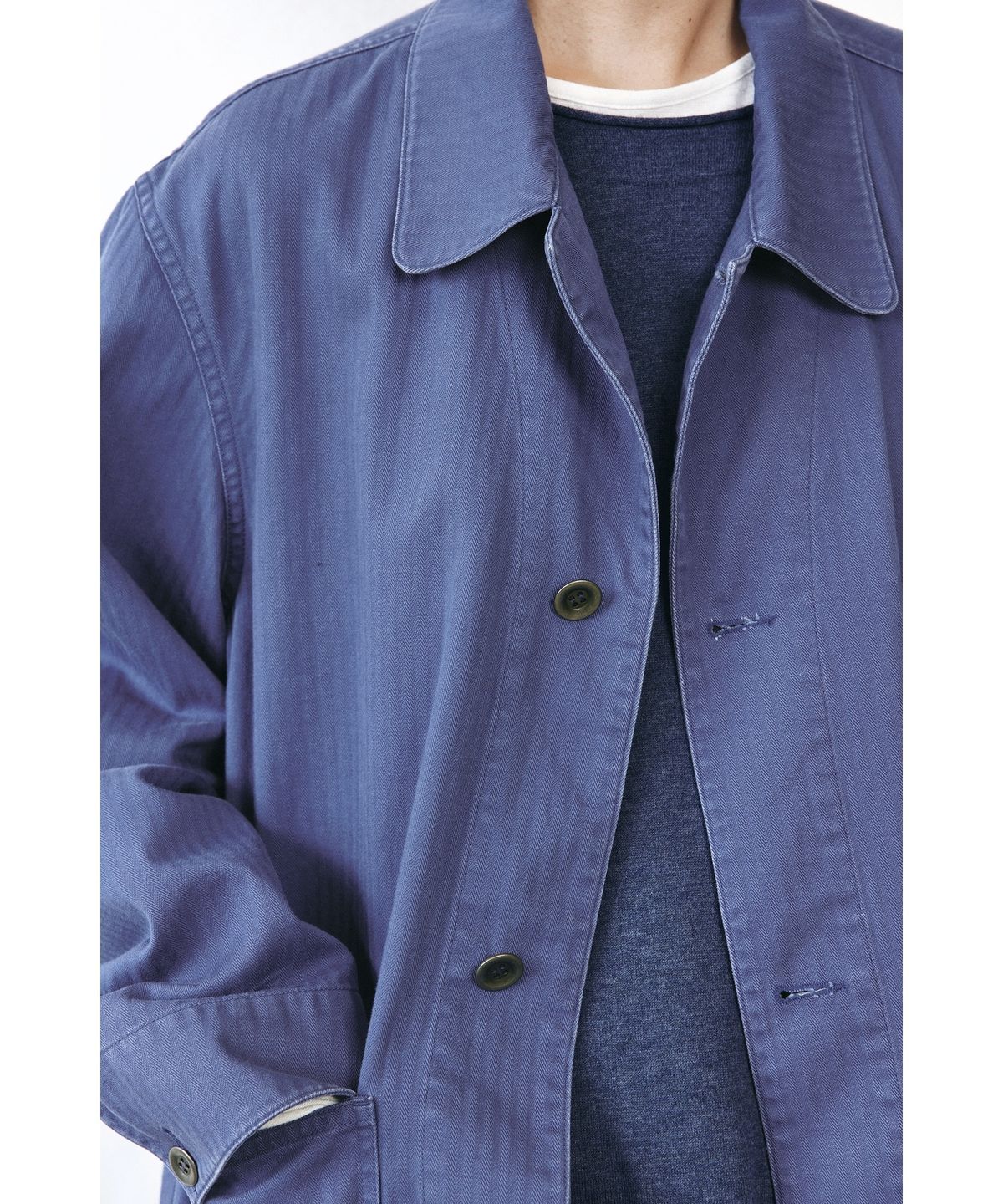 유스(YOUTH) Washed French Work Jacket - Washed Blue