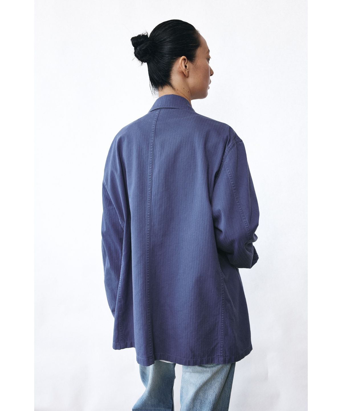 유스(YOUTH) Washed French Work Jacket - Washed Blue
