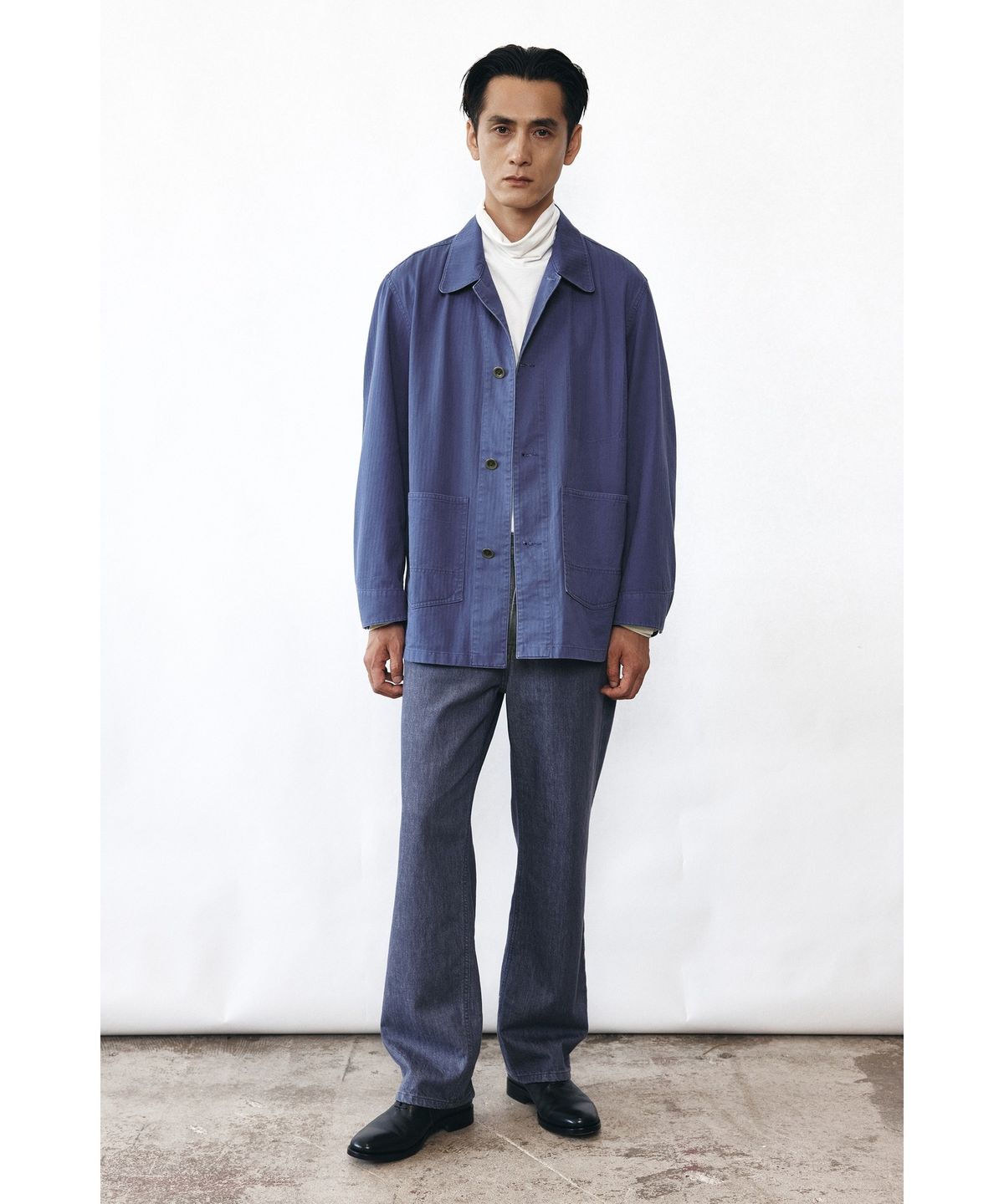 유스(YOUTH) Washed French Work Jacket - Washed Blue
