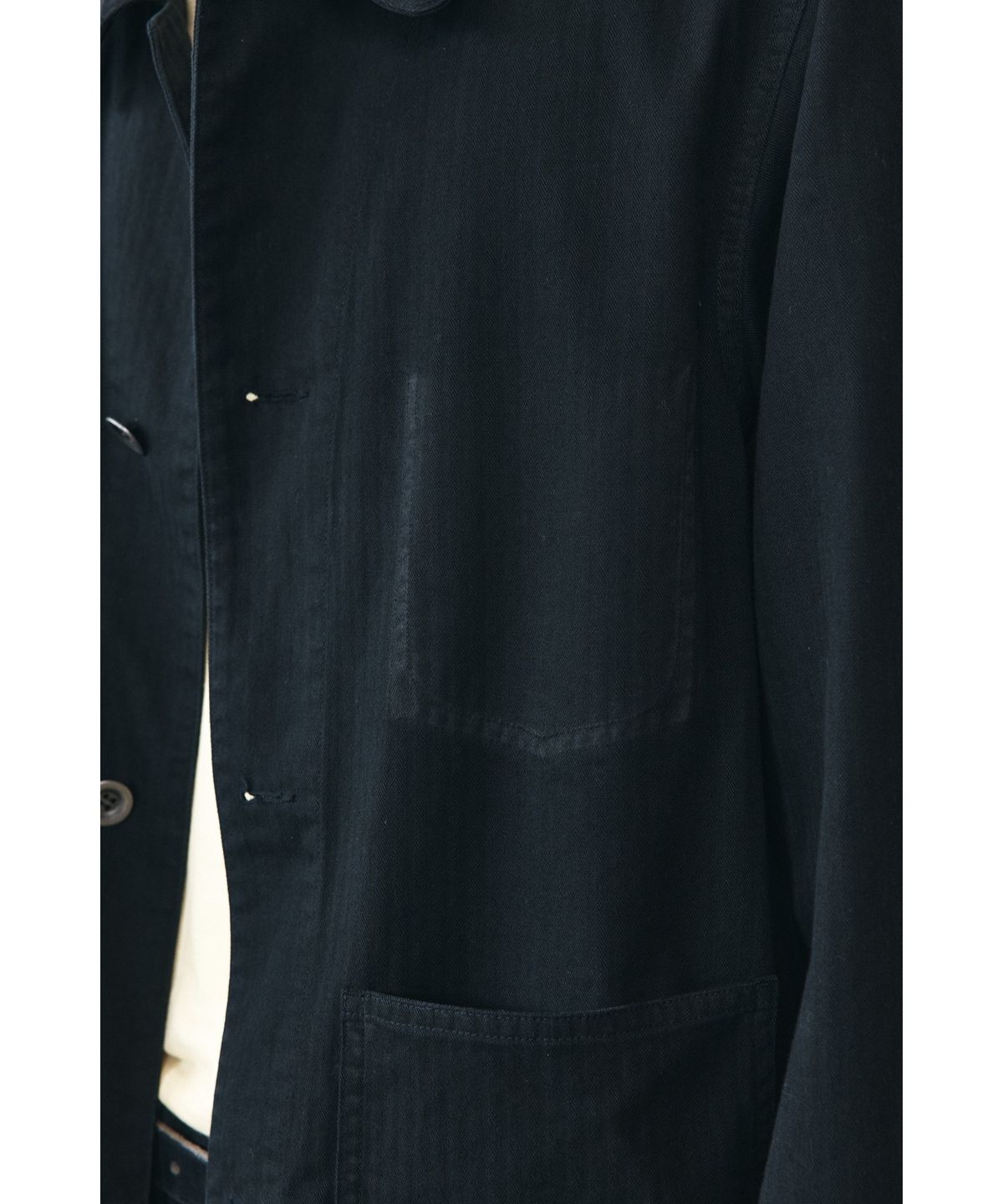 유스(YOUTH) Washed French Work Jacket - Washed Black